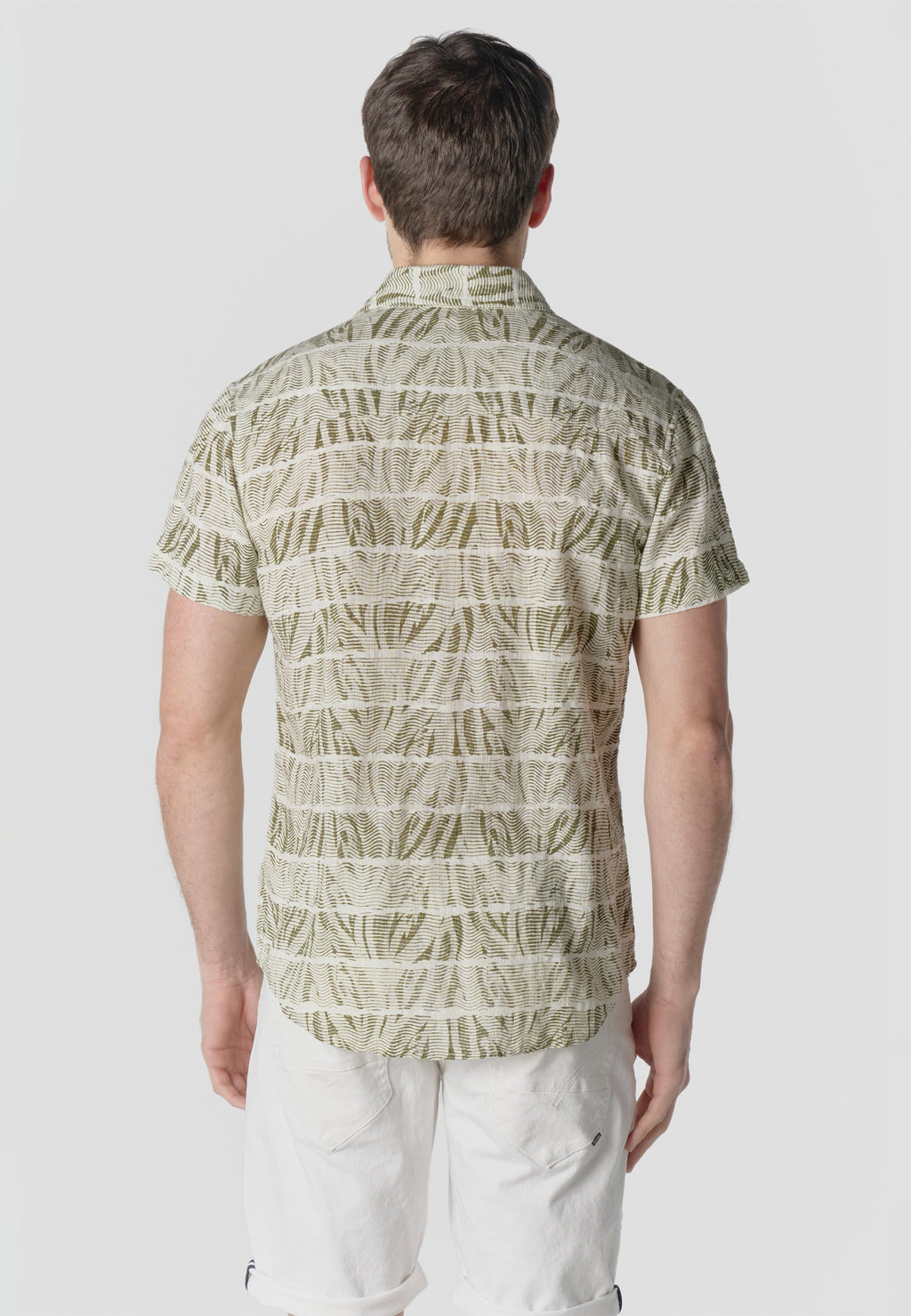 Camisa Hombre Manga Corta Estampada Algodón Slub Casual – Koroshi 2611CC42