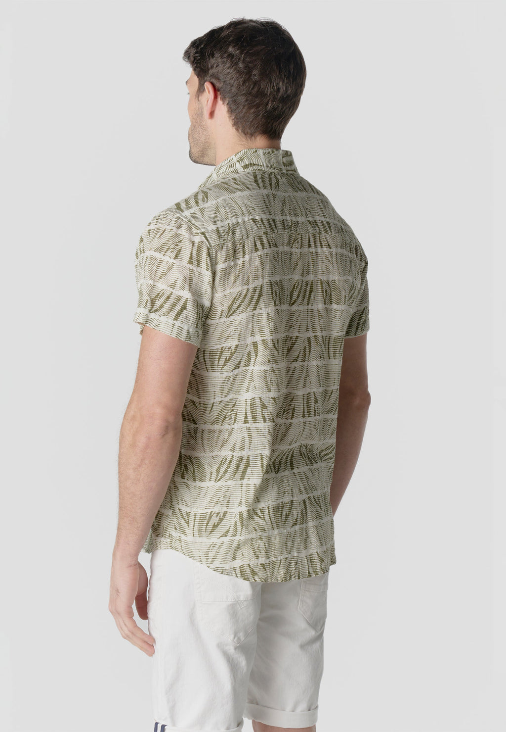 Camisa Hombre Manga Corta Estampada Algodón Slub Casual – Koroshi 2611CC42