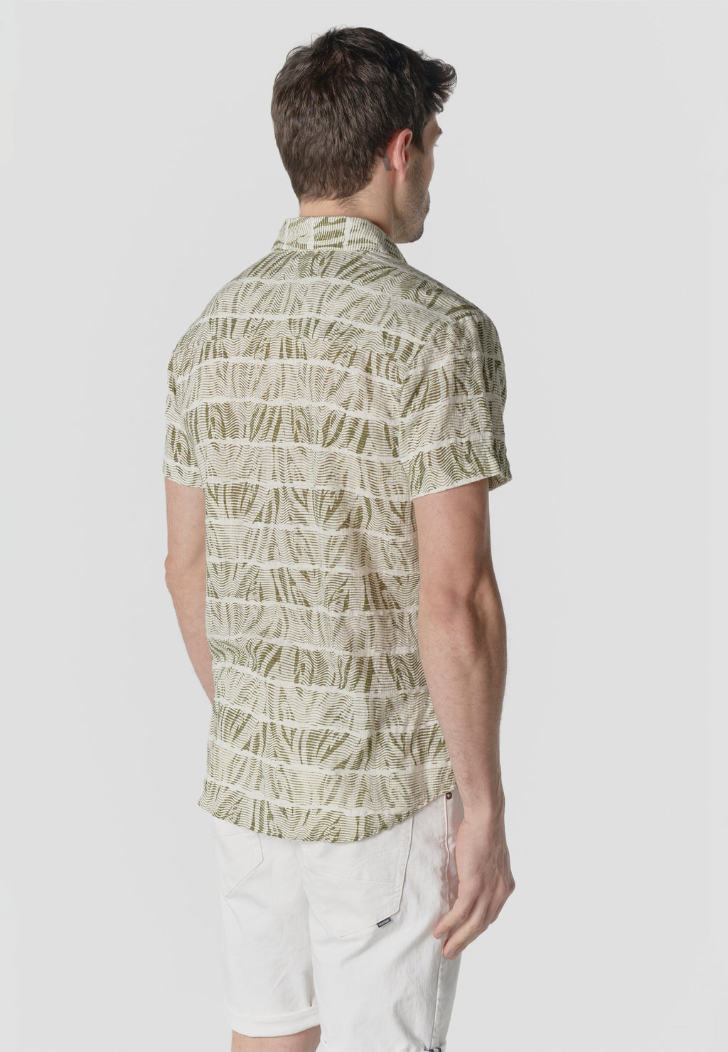 Camisa Hombre Manga Corta Estampada Algodón Slub Casual – Koroshi 2611CC42