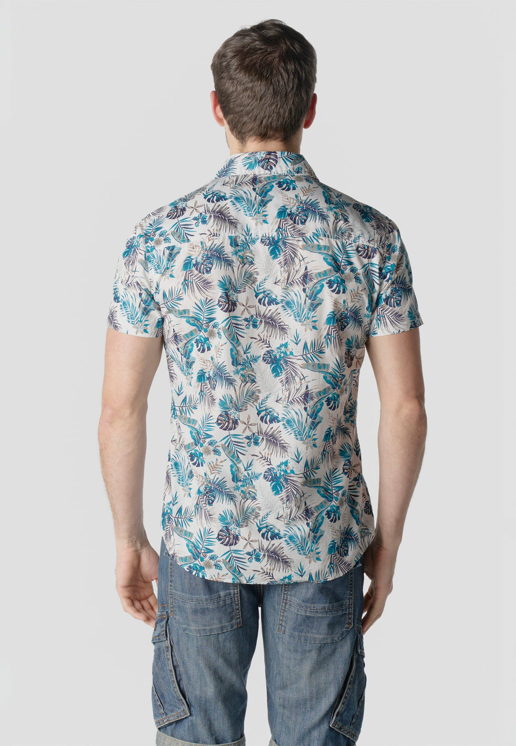 Camisa Hombre Manga Corta Algodón Estampado Tropical – Koroshi 2611CC43