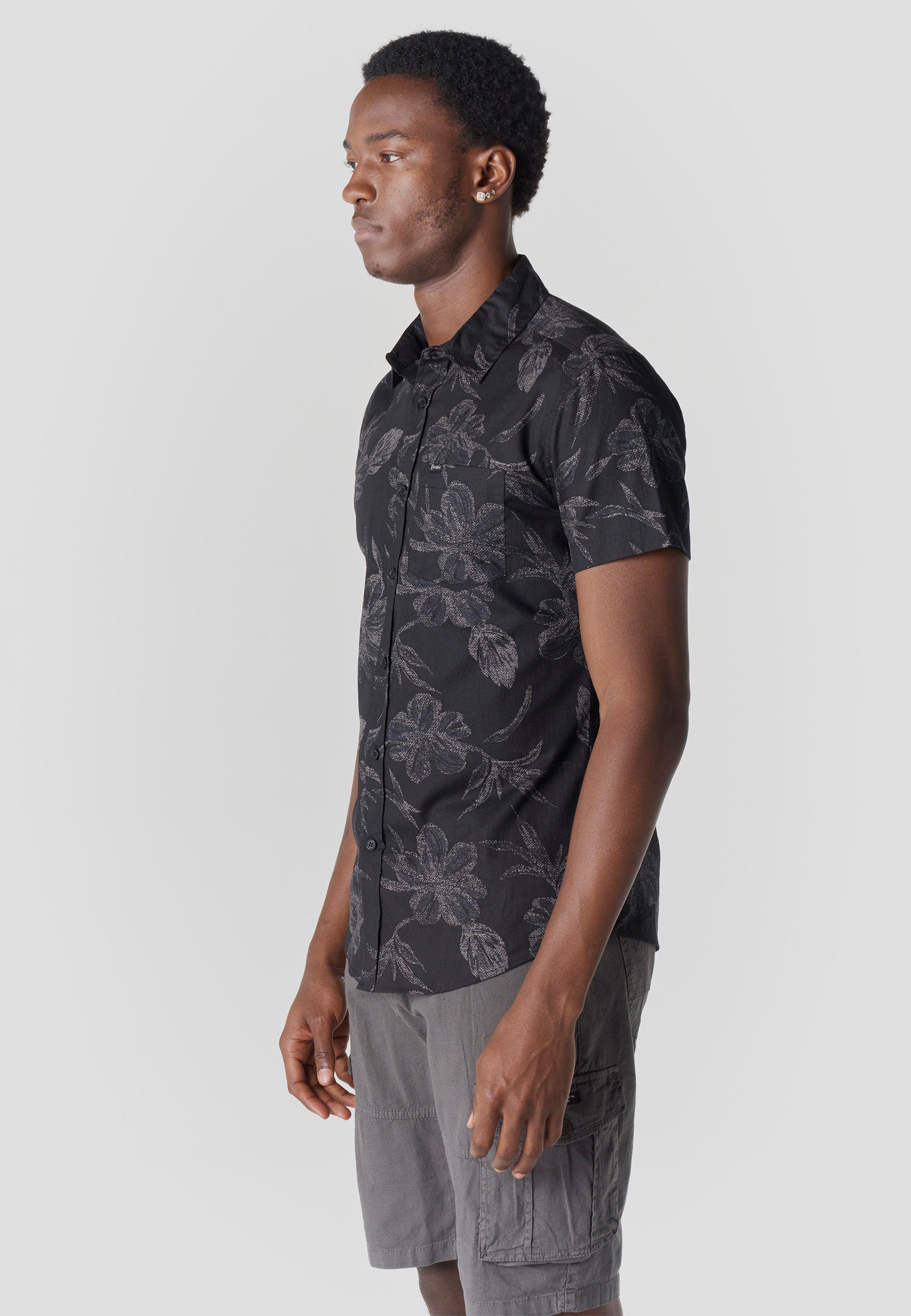 Camisa Hombre Manga Corta Algodón Estampado Tropical – Koroshi 2611CC43