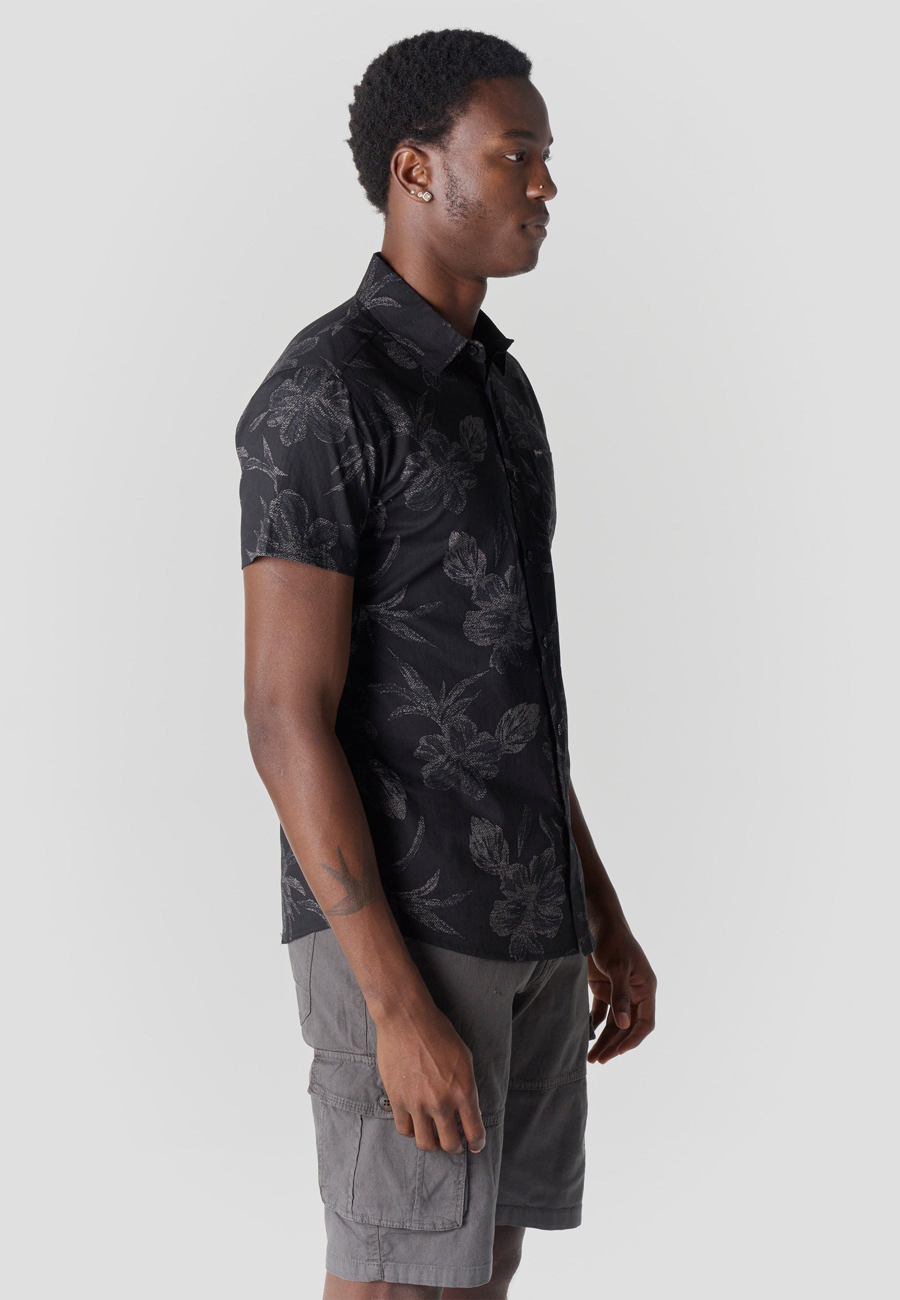 Camisa Hombre Manga Corta Algodón Estampado Tropical – Koroshi 2611CC43