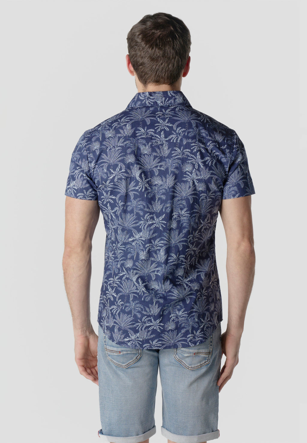Camisa Hombre Manga Corta Algodón Estampado Tropical – Koroshi 2611CC43