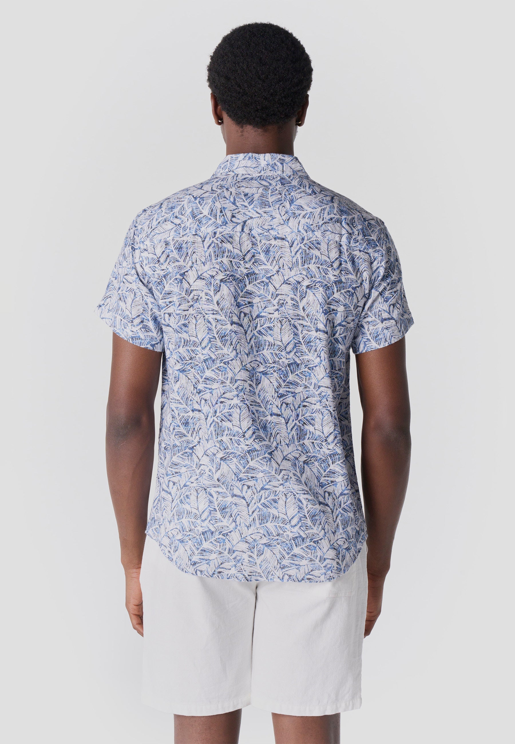 Camisa Hombre Manga Corta Algodón Slub Estampado Tropical – Koroshi 2611CC45