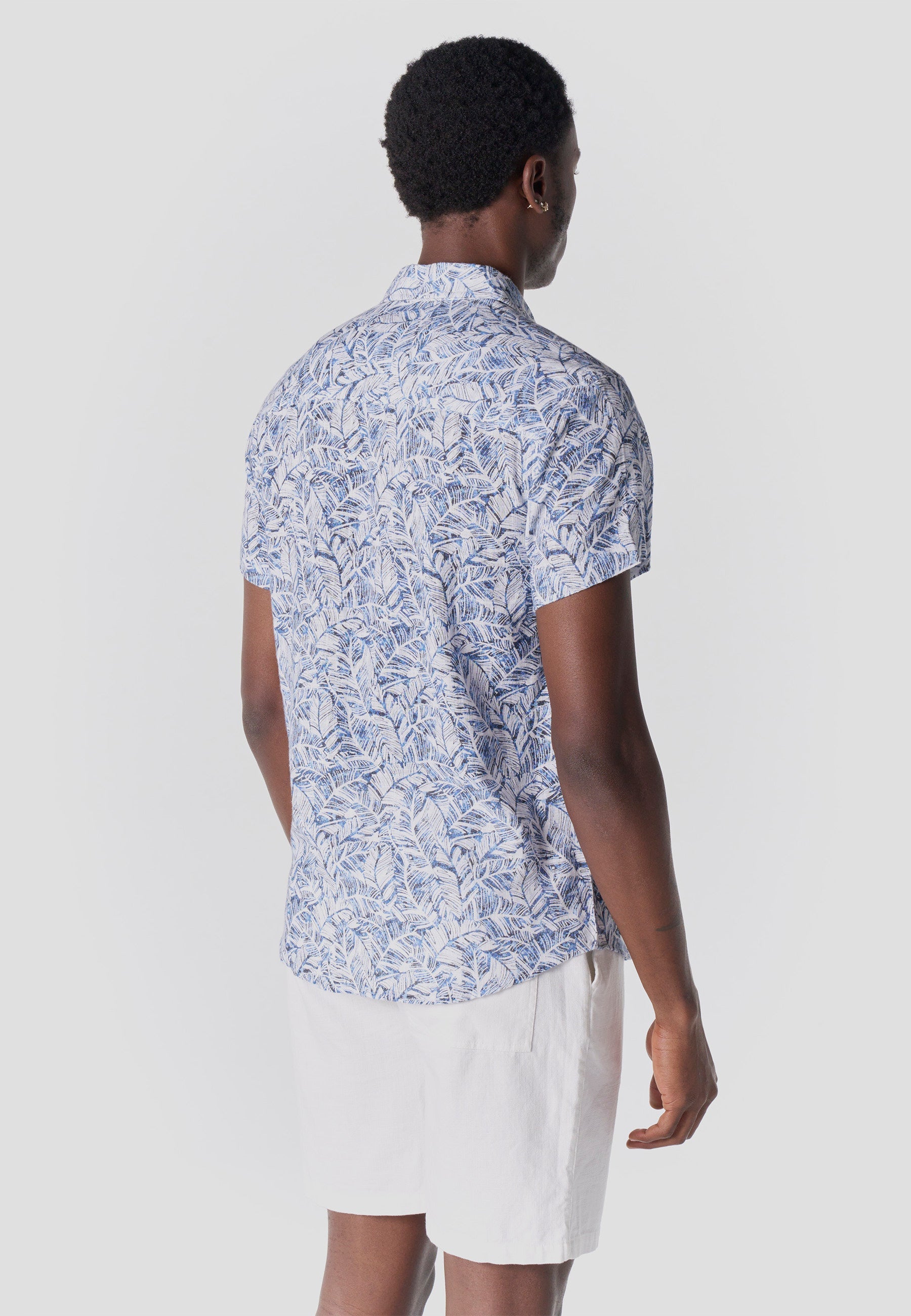 Camisa Hombre Manga Corta Algodón Slub Estampado Tropical – Koroshi 2611CC45