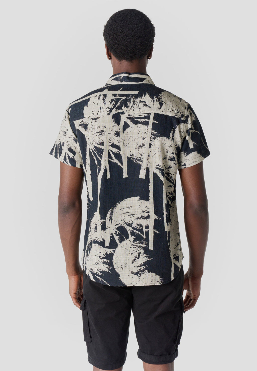 Camisa Hombre Manga Corta Algodón Slub Estampado Tropical – Koroshi 2611CC45