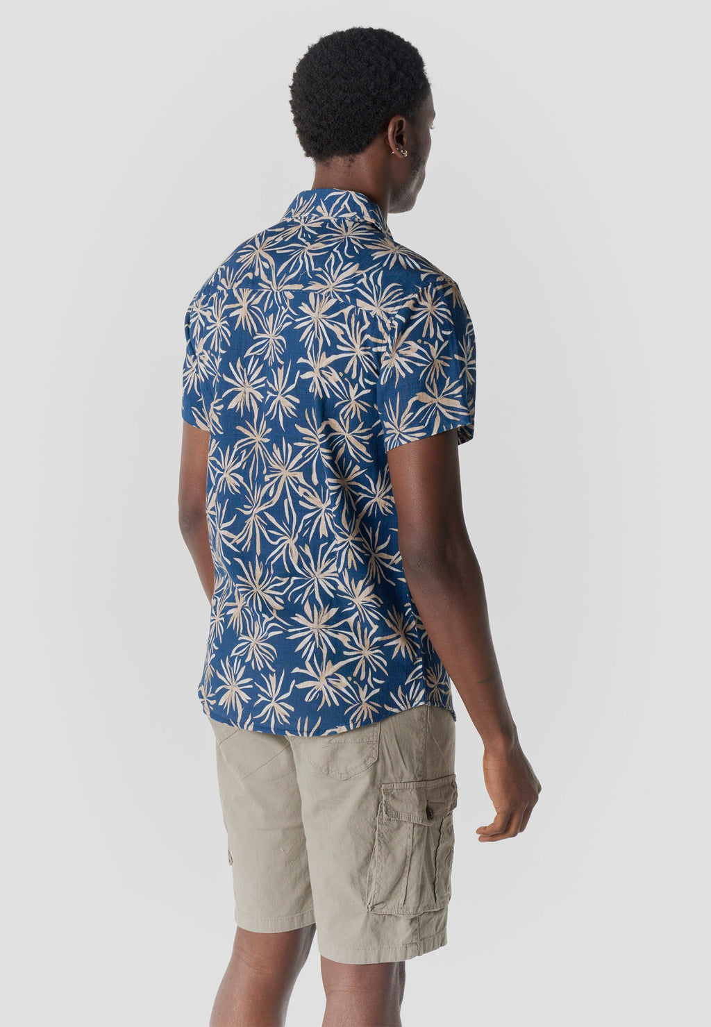 Camisa Hombre Manga Corta Algodón Slub Estampado Tropical – Koroshi 2611CC45