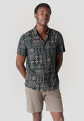 Camisa Hombre Manga Corta Relaxed Estampado Étnico Azteca Viscosa – Koroshi 2611CC49