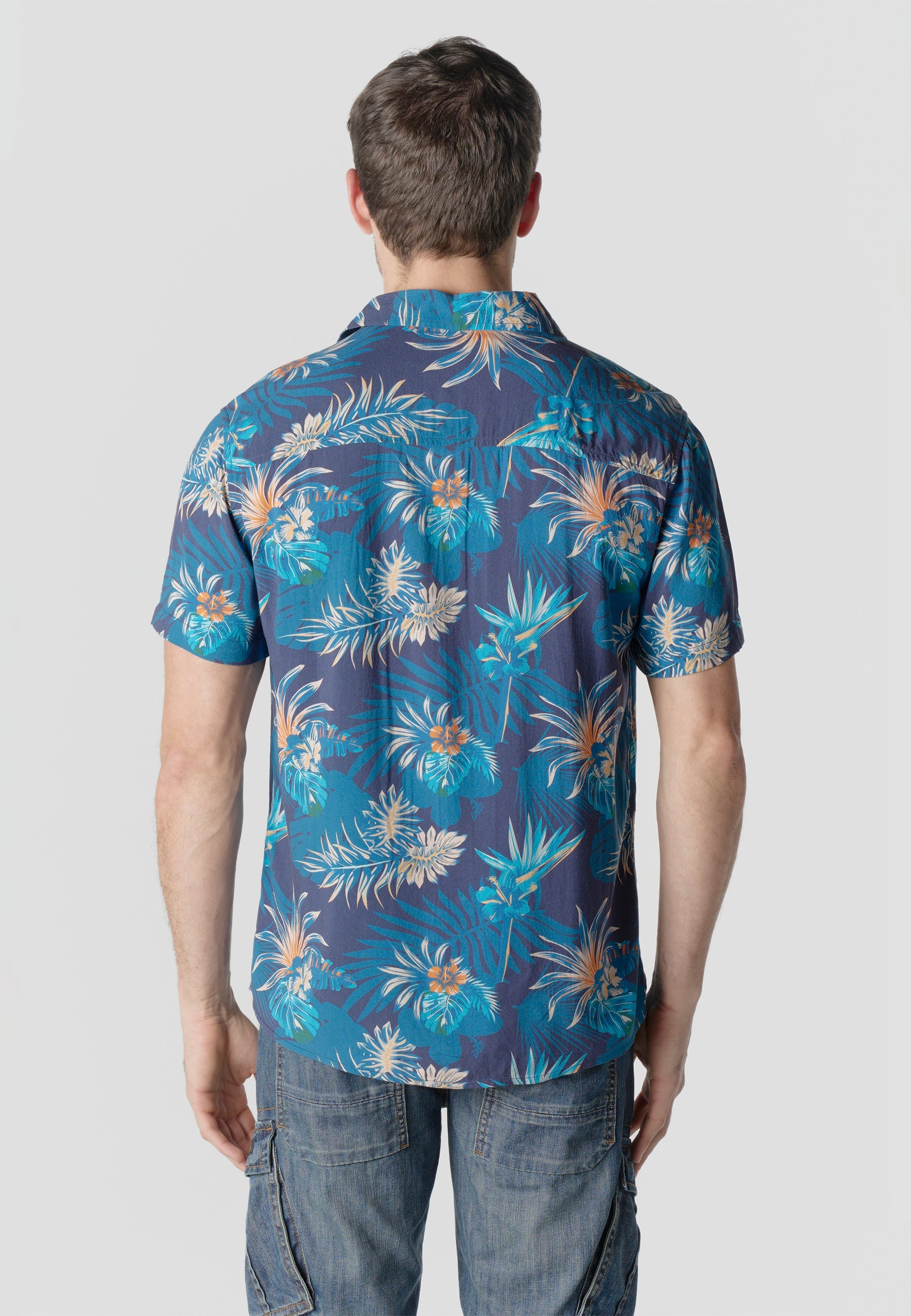 Camisa Hombre Manga Corta Relaxed Estampado Étnico Azteca Viscosa – Koroshi 2611CC49