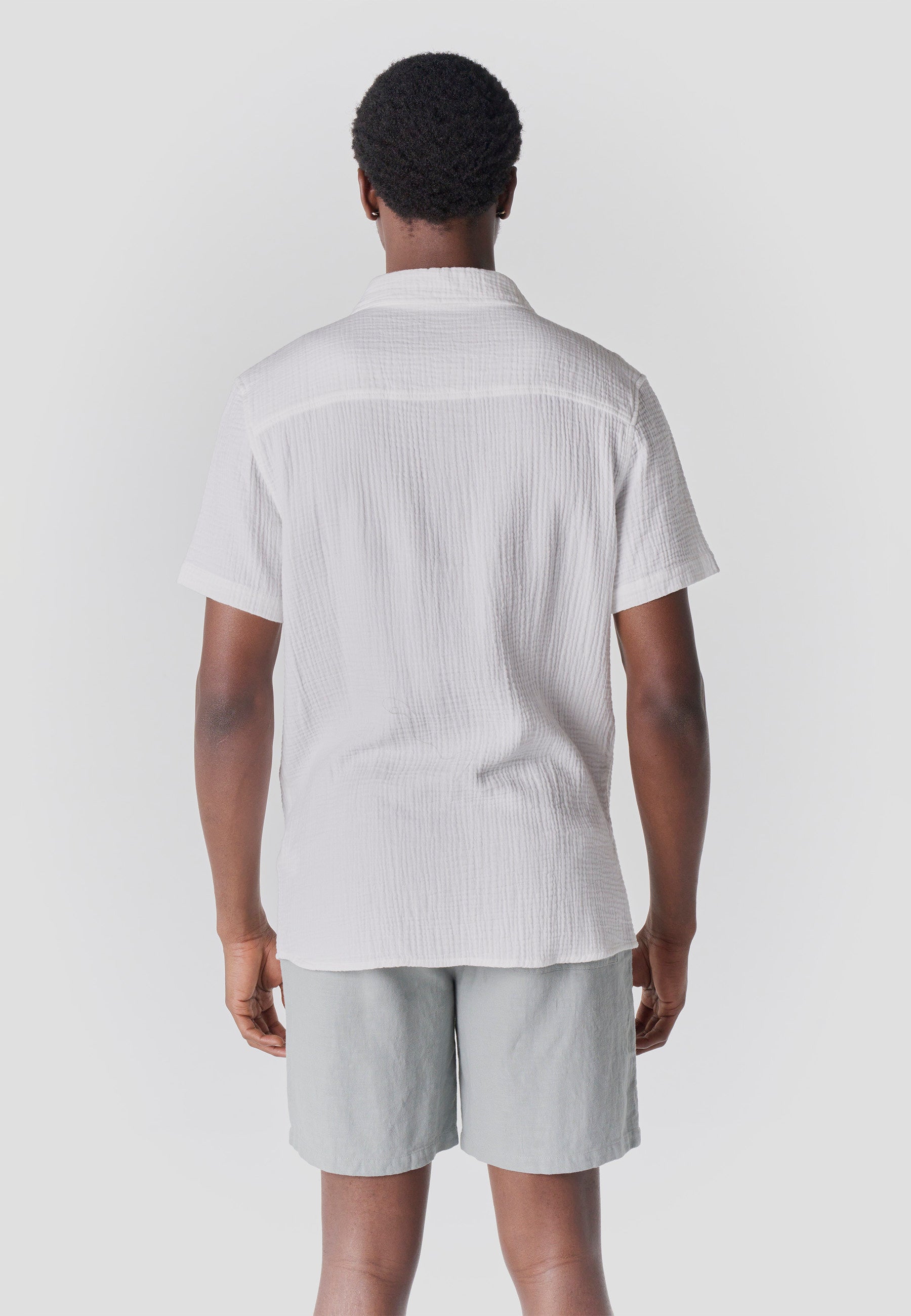 Camisa Hombre Manga Corta Casual Relaxed Algodón Texturizado – Koroshi 2611CC59