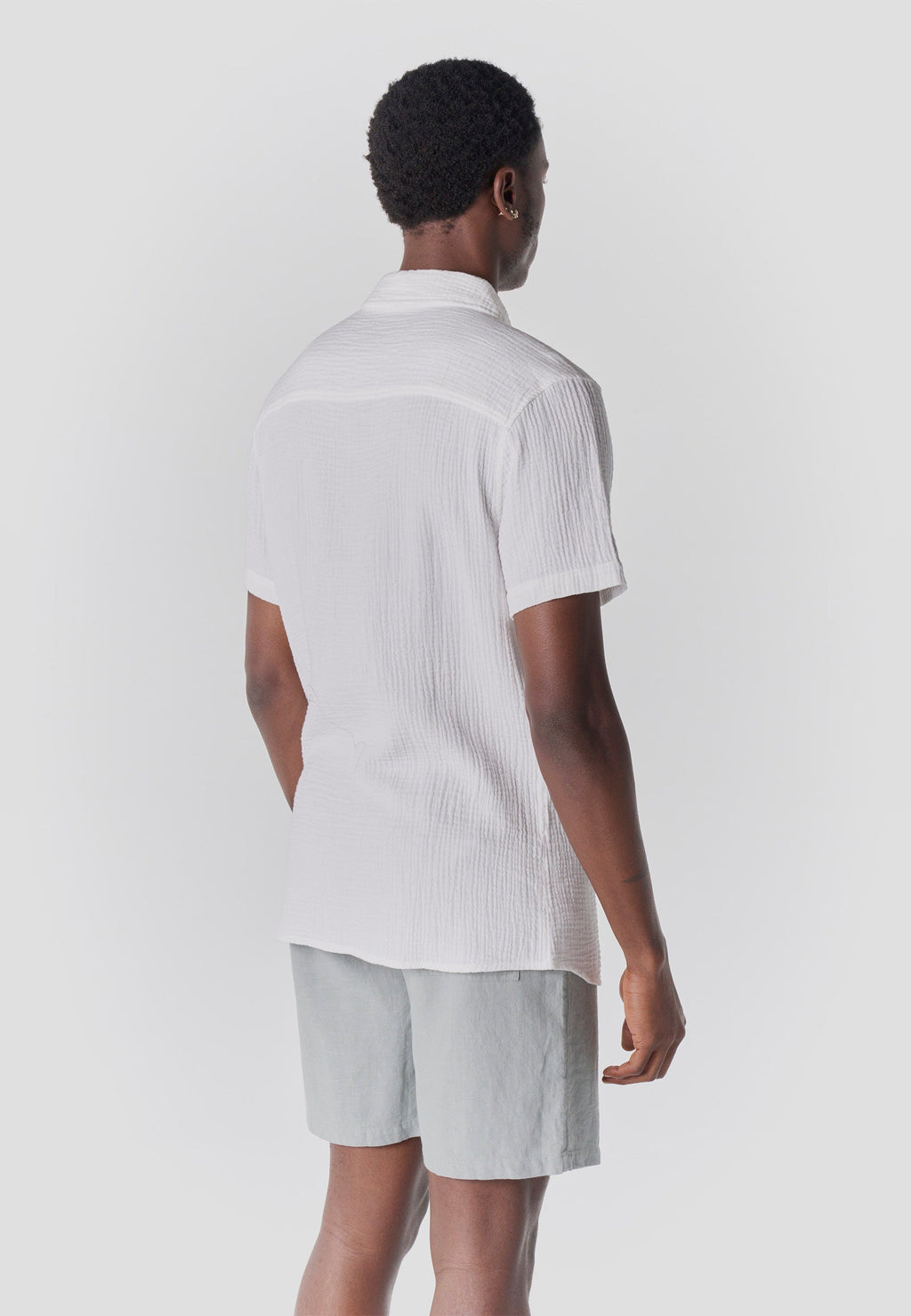 Camisa Hombre Manga Corta Casual Relaxed Algodón Texturizado – Koroshi 2611CC59