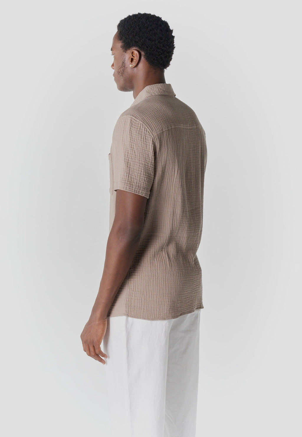 Camisa Hombre Manga Corta Casual Relaxed Algodón Texturizado – Koroshi 2611CC59