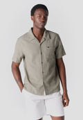 Camisa Hombre Manga Corta Cuello Cubano Algodón Kaki – Koroshi 2611CC61