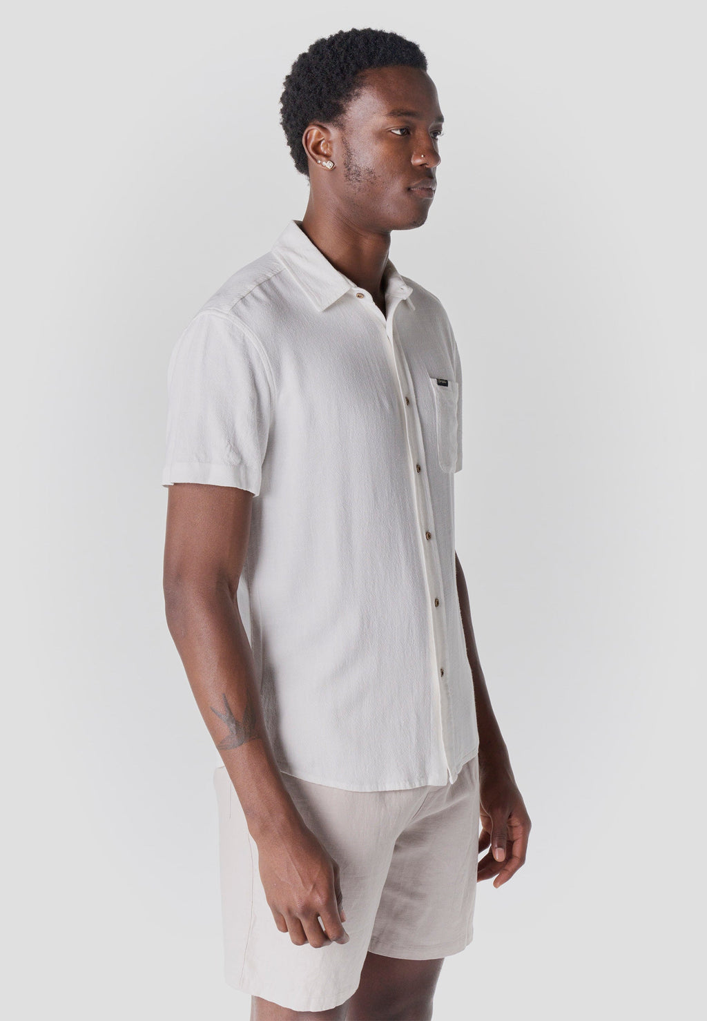 Camisa Hombre Manga Corta Casual Relaxed Viscosa Lino – Koroshi 2611CC62