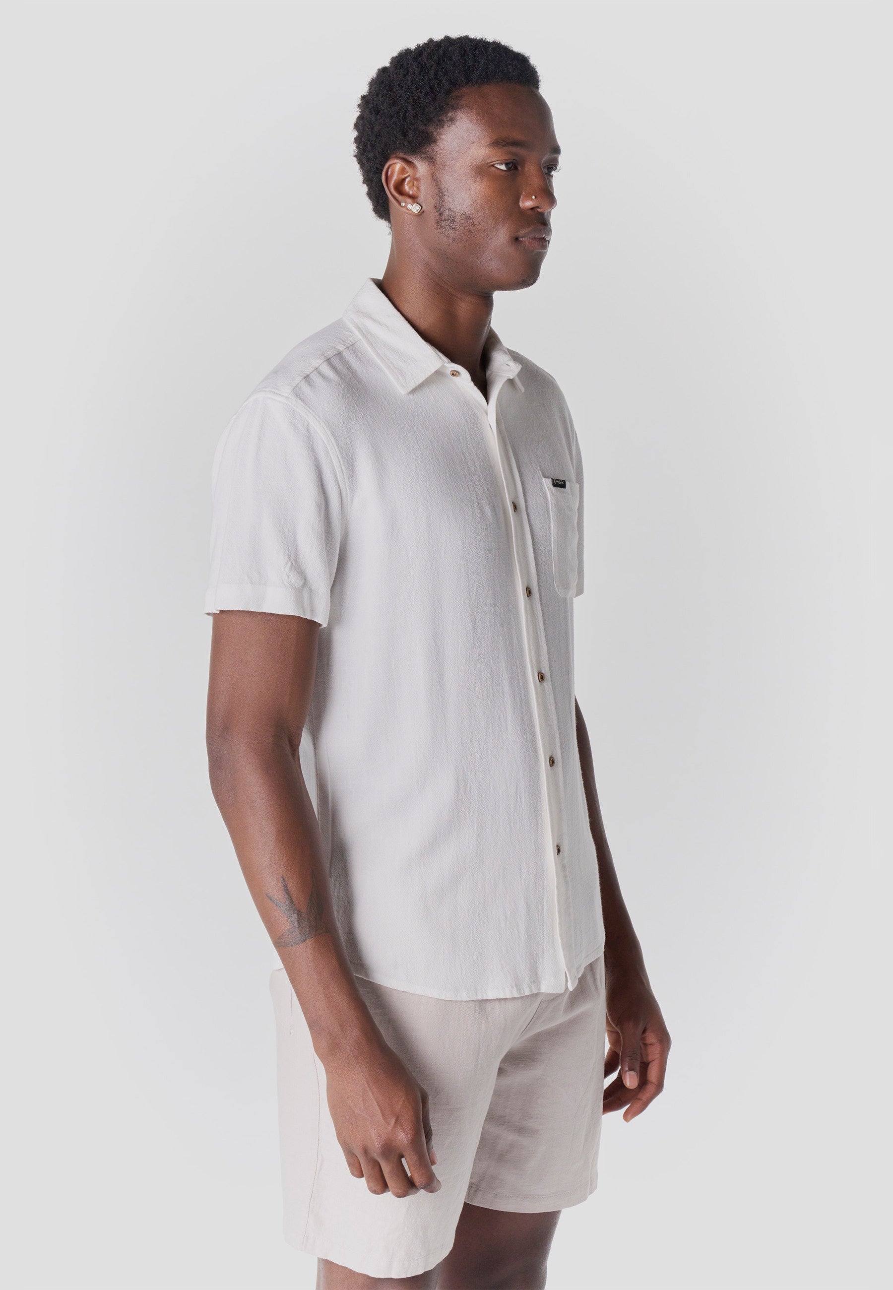 Camisa Hombre Manga Corta Casual Relaxed Viscosa Lino – Koroshi 2611CC62