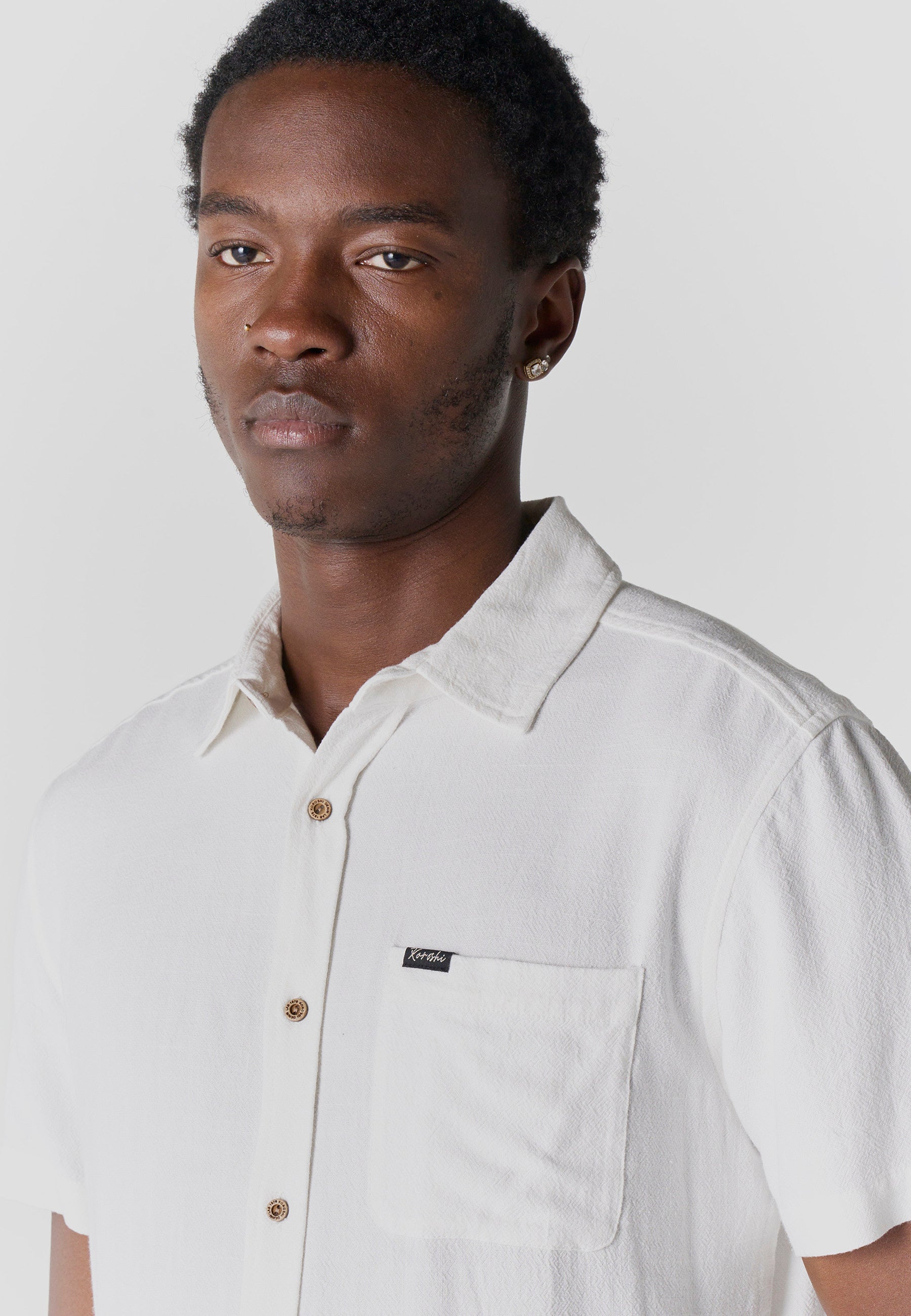 Camisa Hombre Manga Corta Casual Relaxed Viscosa Lino – Koroshi 2611CC62