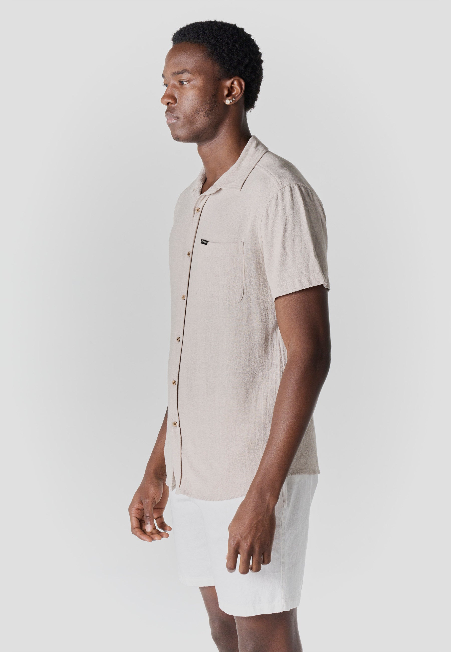Camisa Hombre Manga Corta Casual Relaxed Viscosa Lino – Koroshi 2611CC62