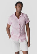 Camisa Hombre Manga Corta Casual Algodón Rosa – Koroshi 2611CC65