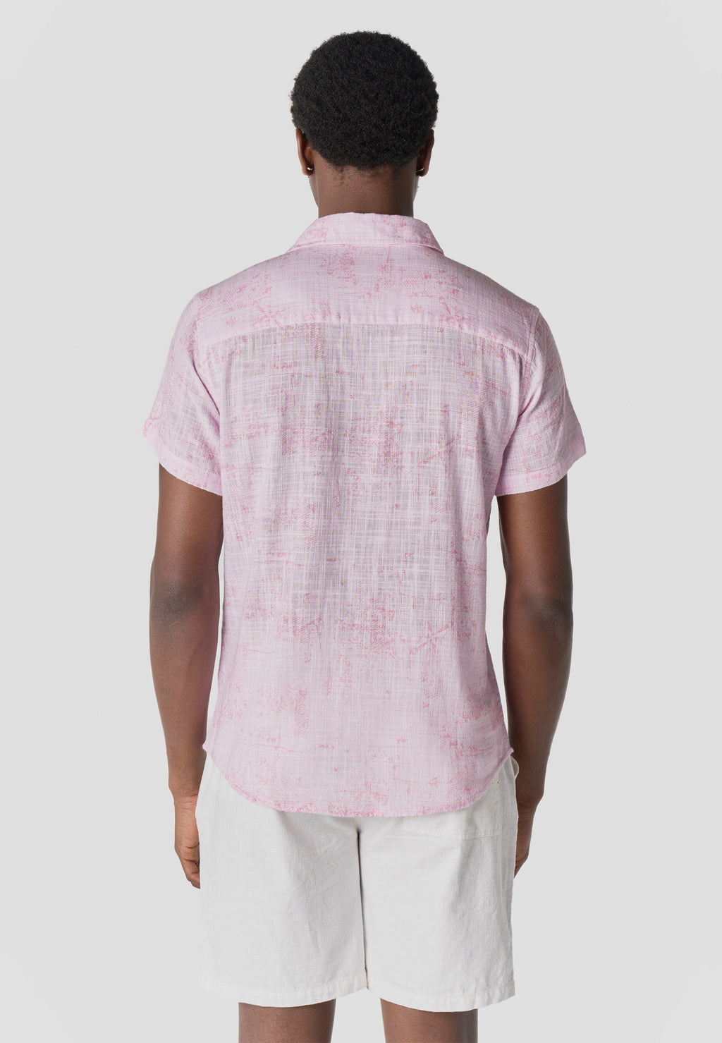 Camisa Hombre Manga Corta Casual Algodón Rosa – Koroshi 2611CC65