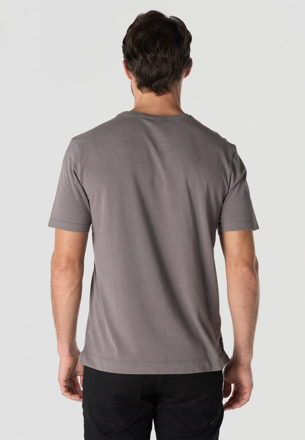 Camiseta Hombre Manga Corta Lavada Estampado Calavera Gris – Koroshi