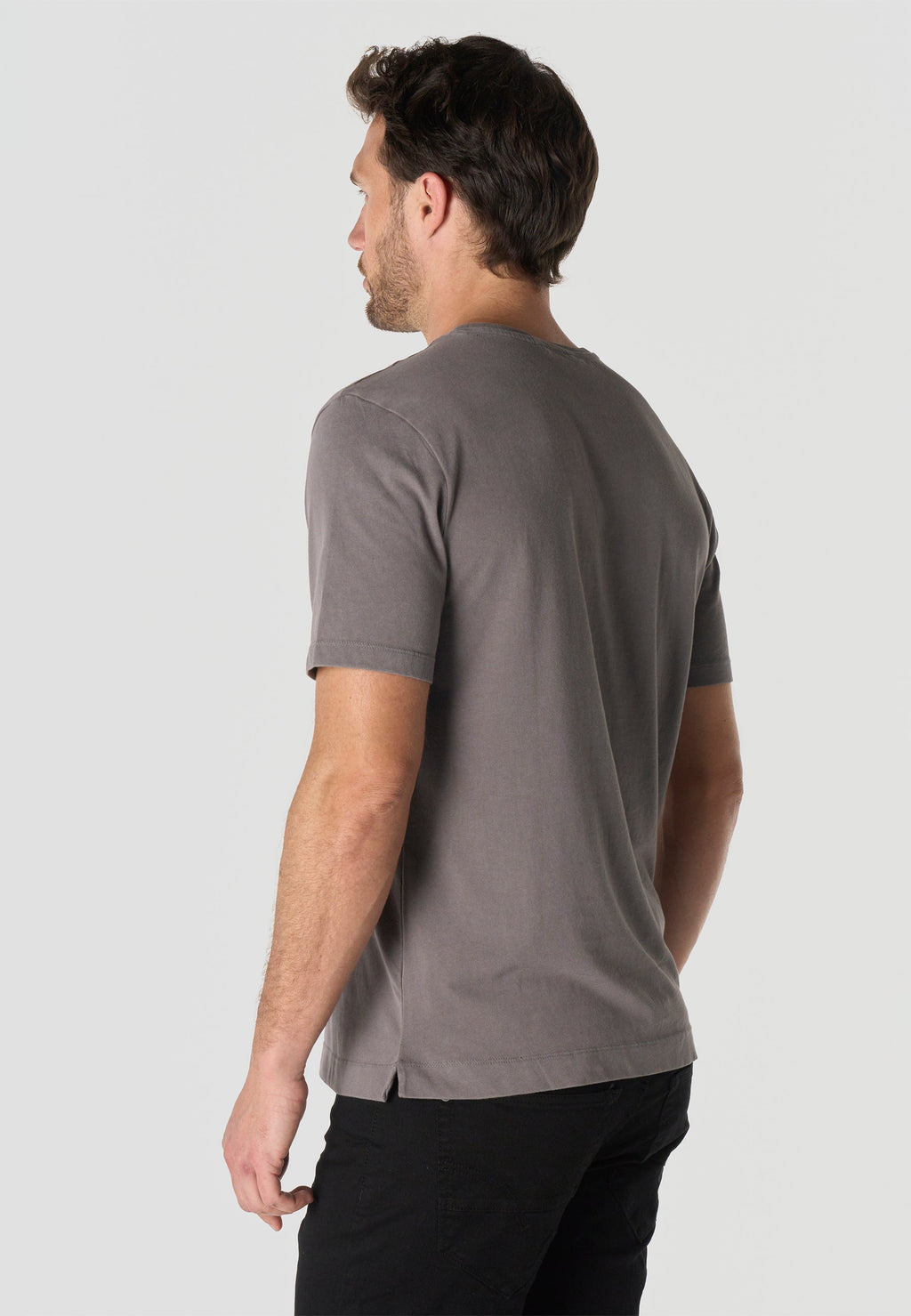 Camiseta Hombre Manga Corta Lavada Estampado Calavera Gris – Koroshi