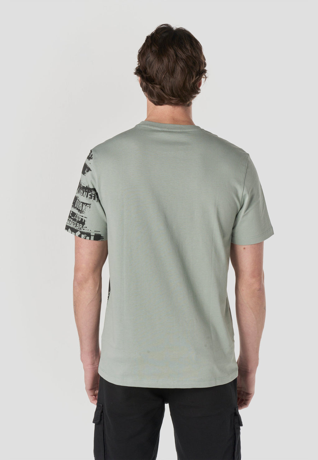 Camiseta Hombre Manga Corta Print Lateral Verde Claro – Koroshi