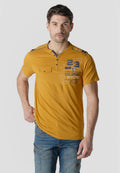 Camiseta Hombre Manga Corta Henley Bordados con Bolsillo – Koroshi 2611MC22