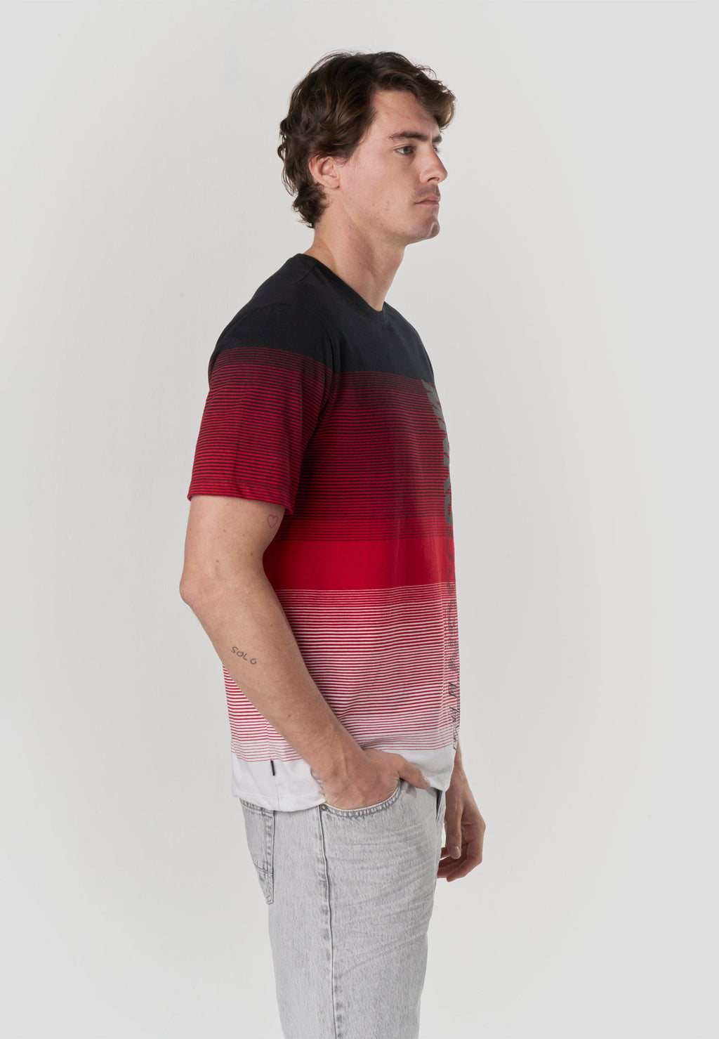 Camiseta Hombre Manga Corta Rayas Degradadas Color Block – Koroshi 2611MC33