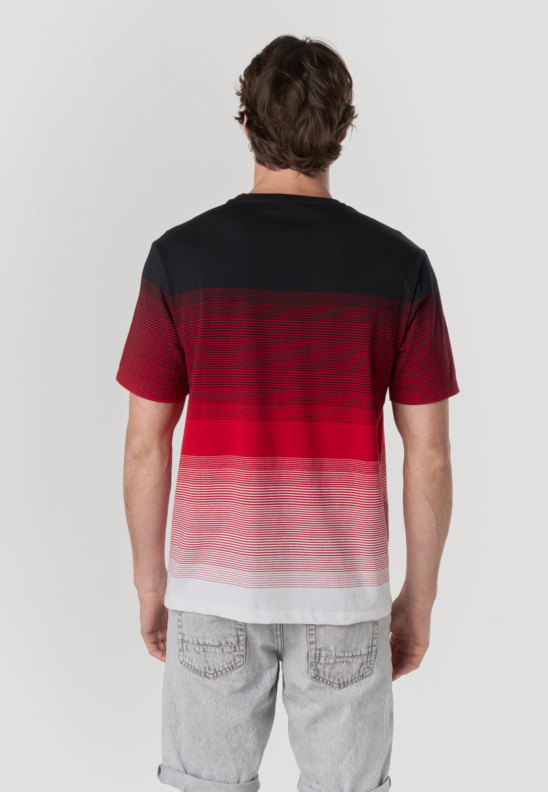 Camiseta Hombre Manga Corta Rayas Degradadas Color Block – Koroshi 2611MC33