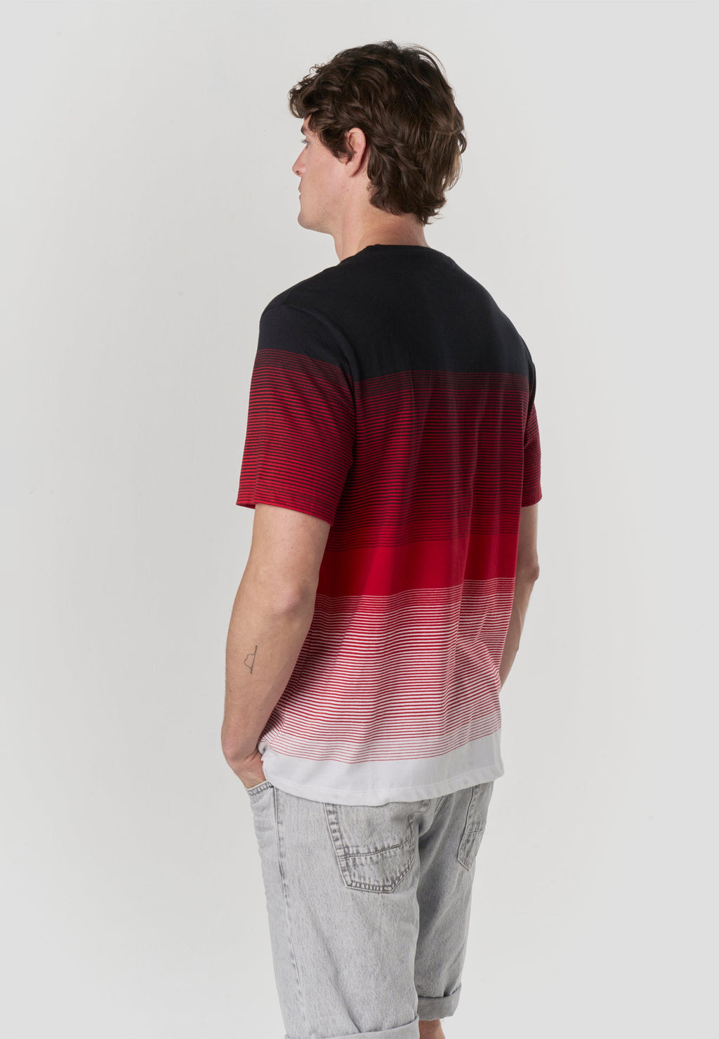 Camiseta Hombre Manga Corta Rayas Degradadas Color Block – Koroshi 2611MC33