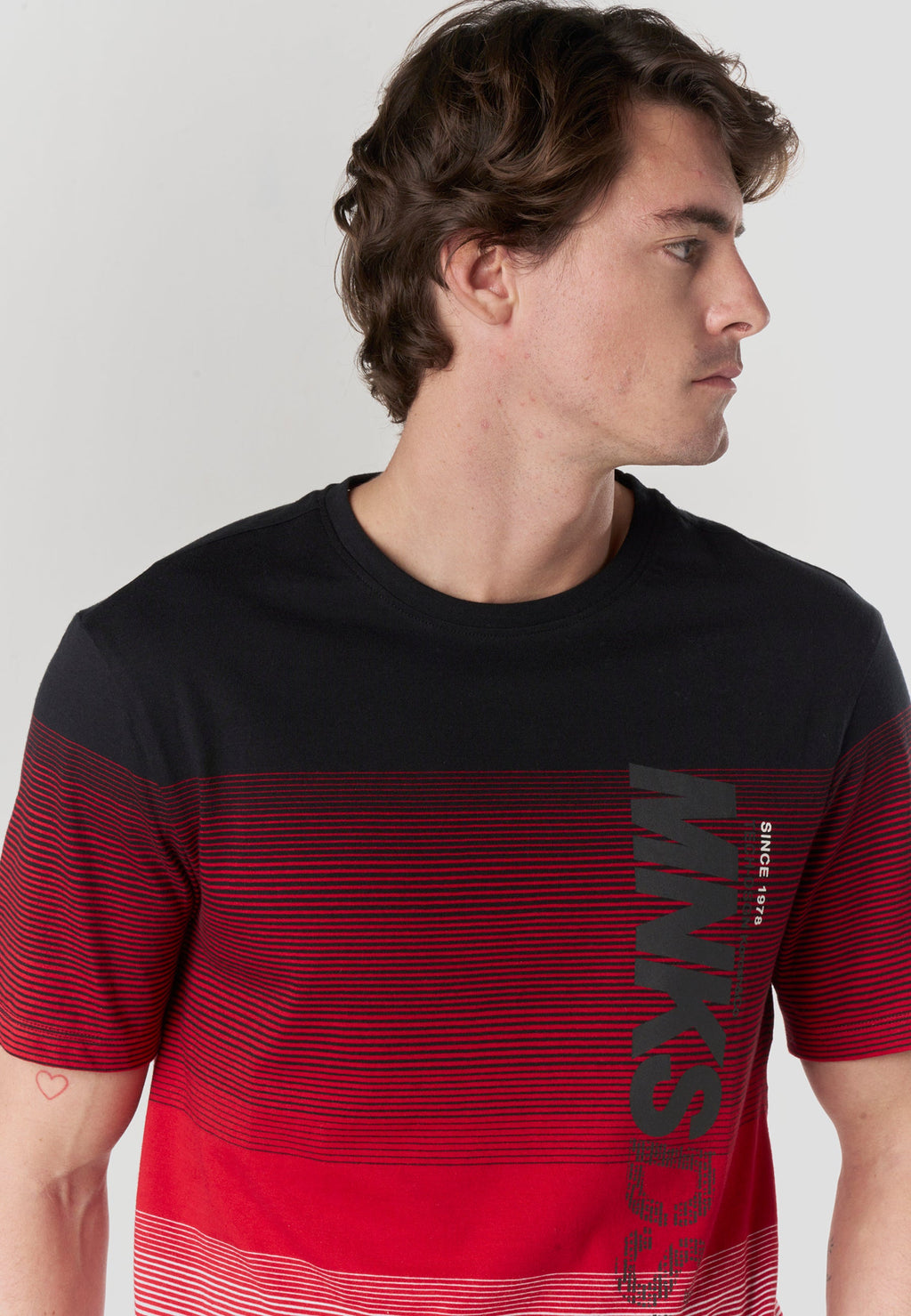 Camiseta Hombre Manga Corta Rayas Degradadas Color Block – Koroshi 2611MC33