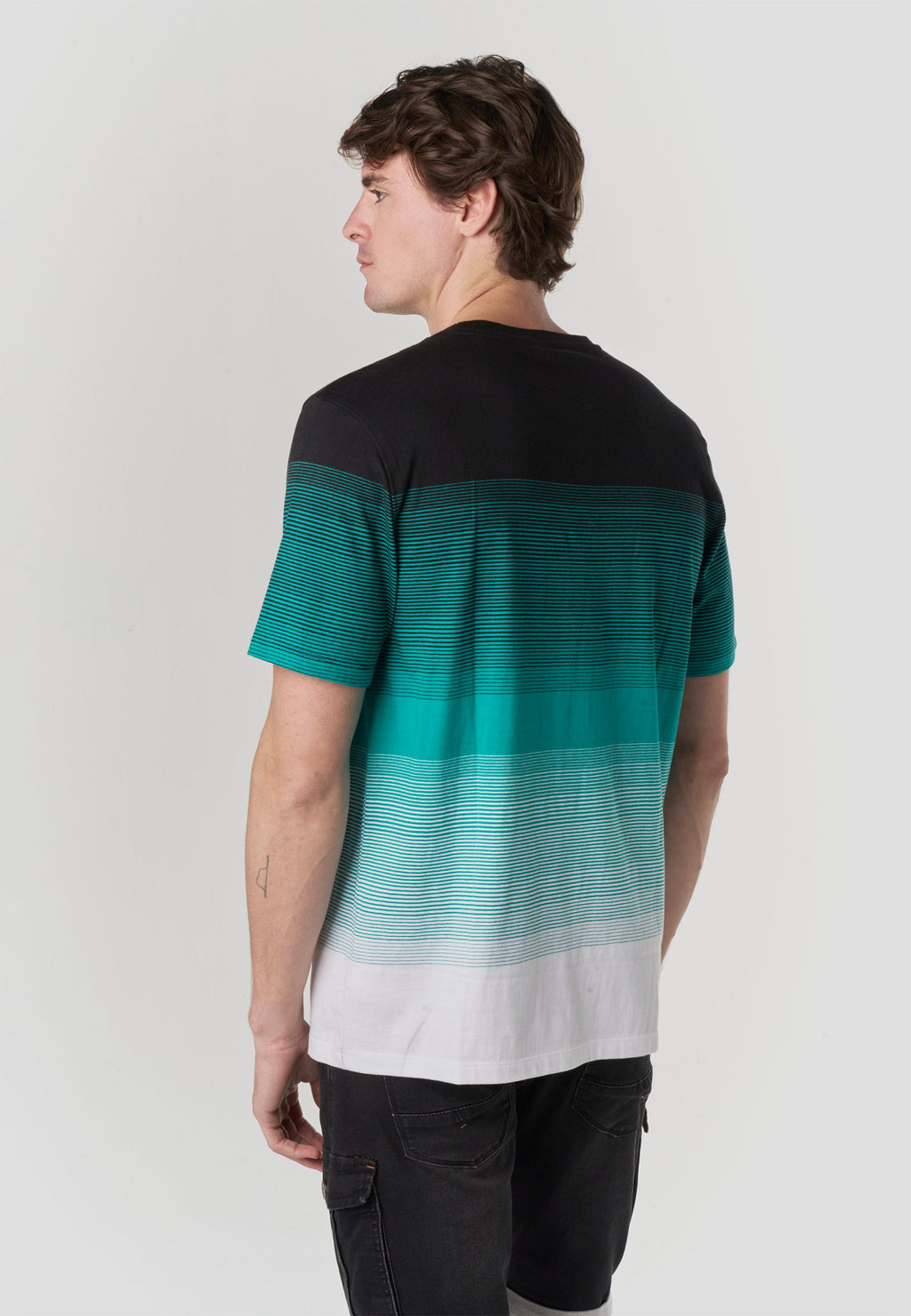 Camiseta Hombre Manga Corta Rayas Degradadas Color Block – Koroshi 2611MC33