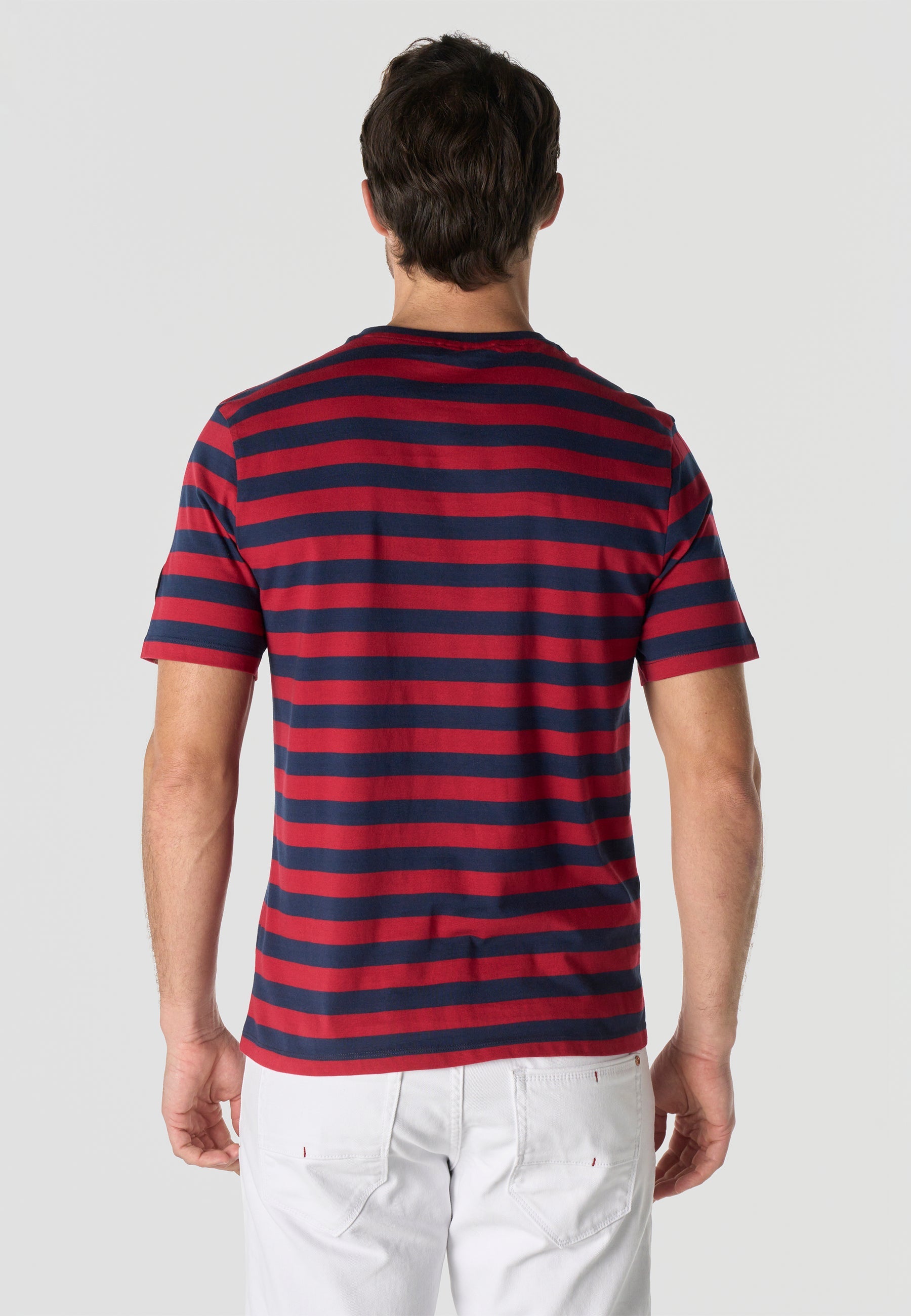 Camiseta Hombre Manga Corta Rayas Náuticas Algodón – Koroshi 2611MC35