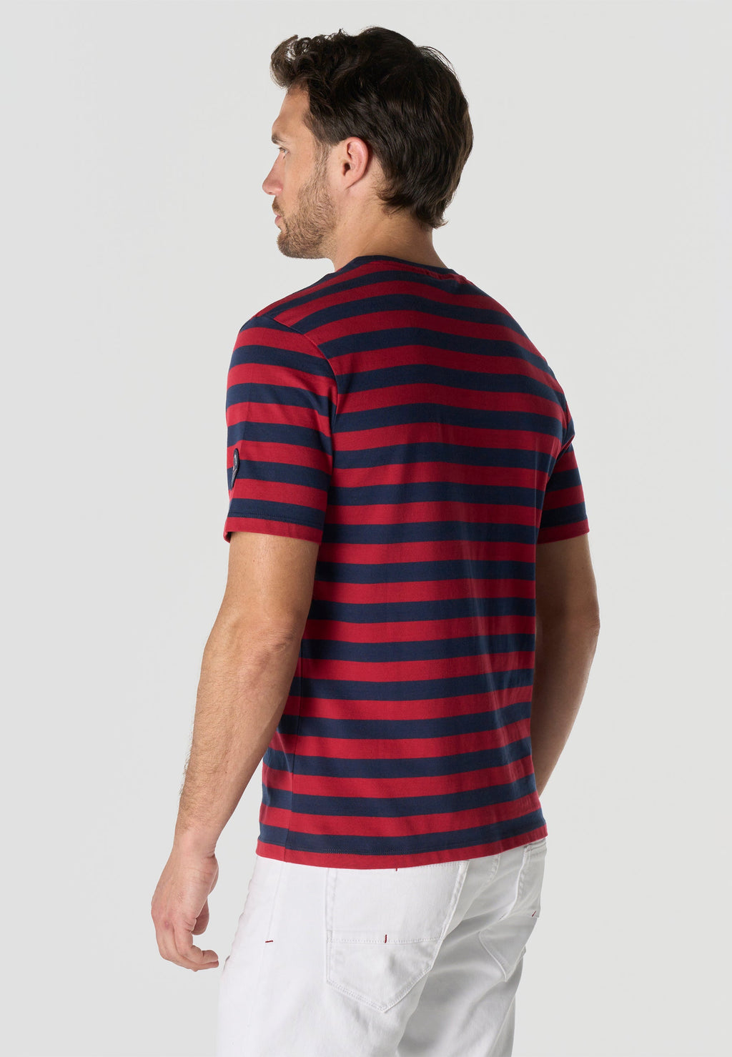 Camiseta Hombre Manga Corta Rayas Náuticas Algodón – Koroshi 2611MC35