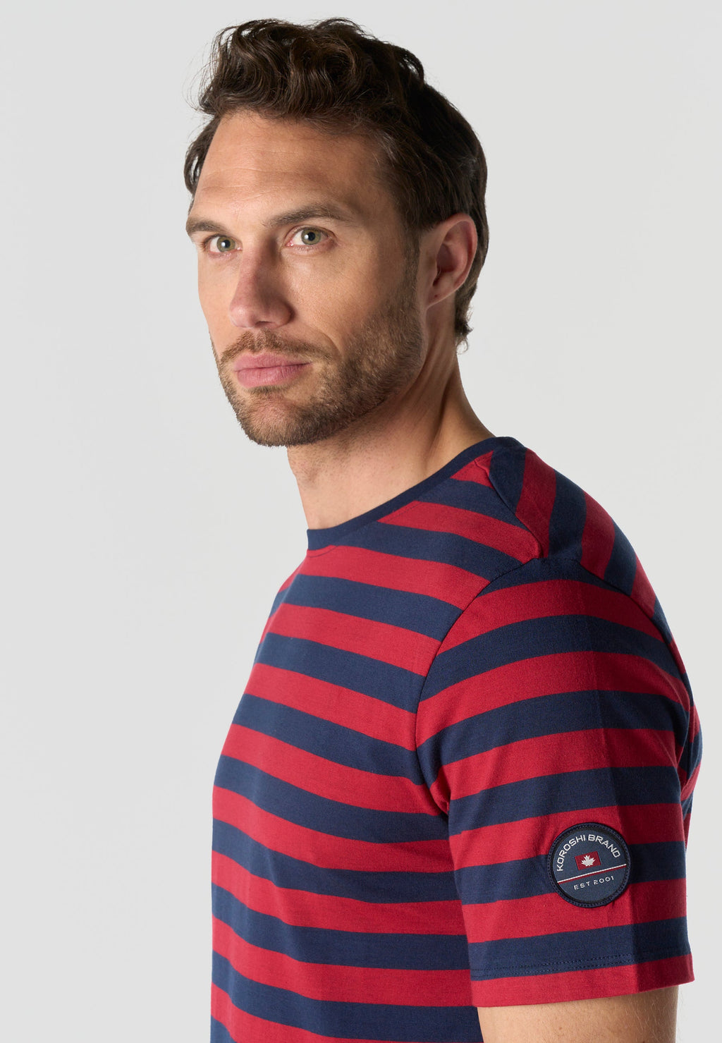 Camiseta Hombre Manga Corta Rayas Náuticas Algodón – Koroshi 2611MC35