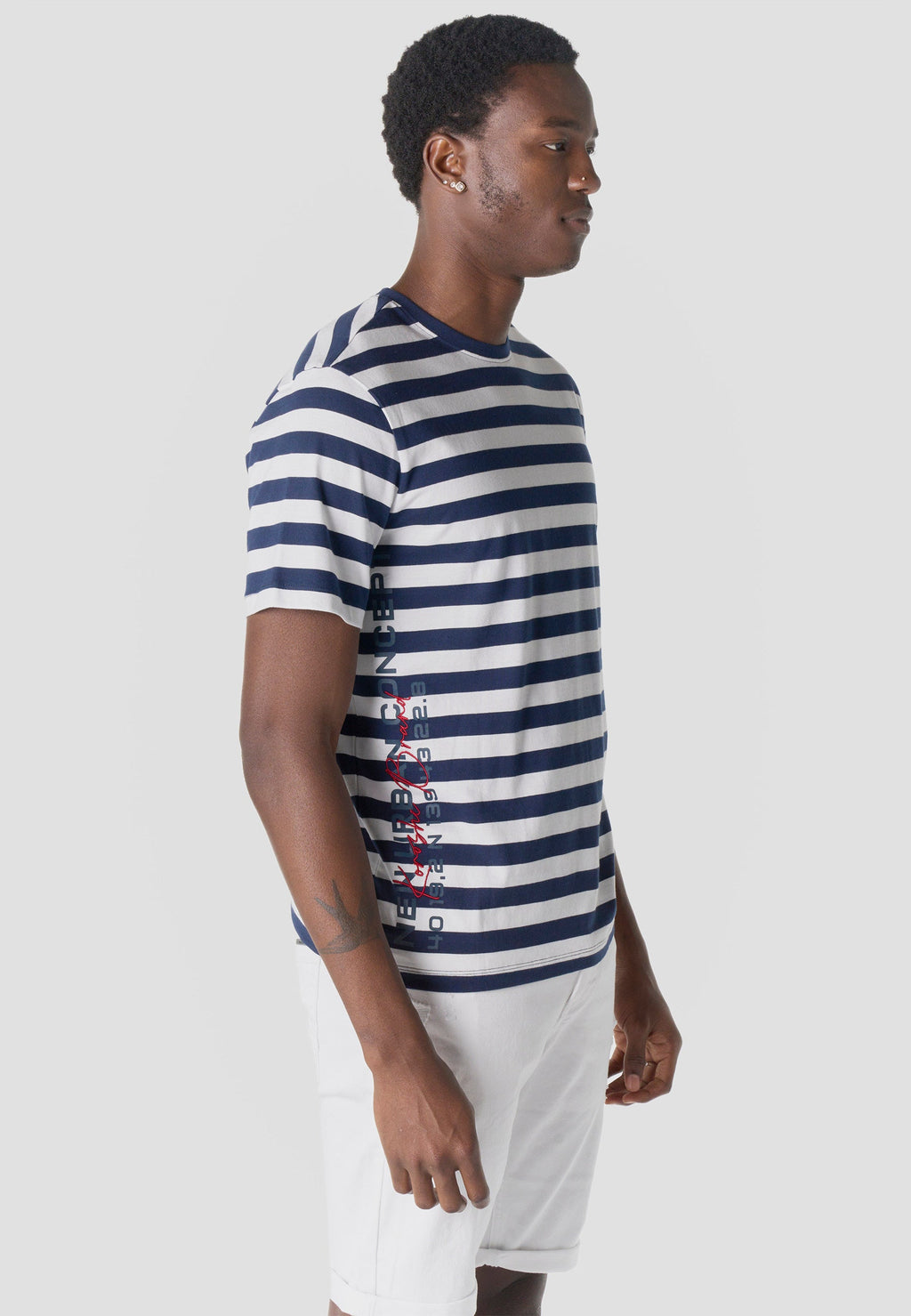 Camiseta Hombre Manga Corta Rayas Náuticas Algodón – Koroshi 2611MC35