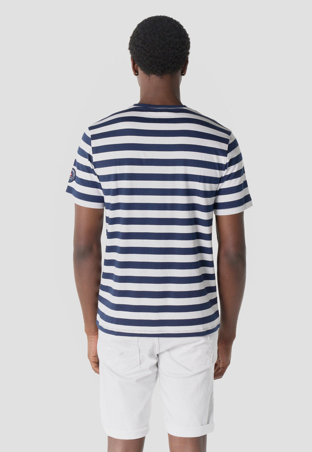 Camiseta Hombre Manga Corta Rayas Náuticas Algodón – Koroshi 2611MC35