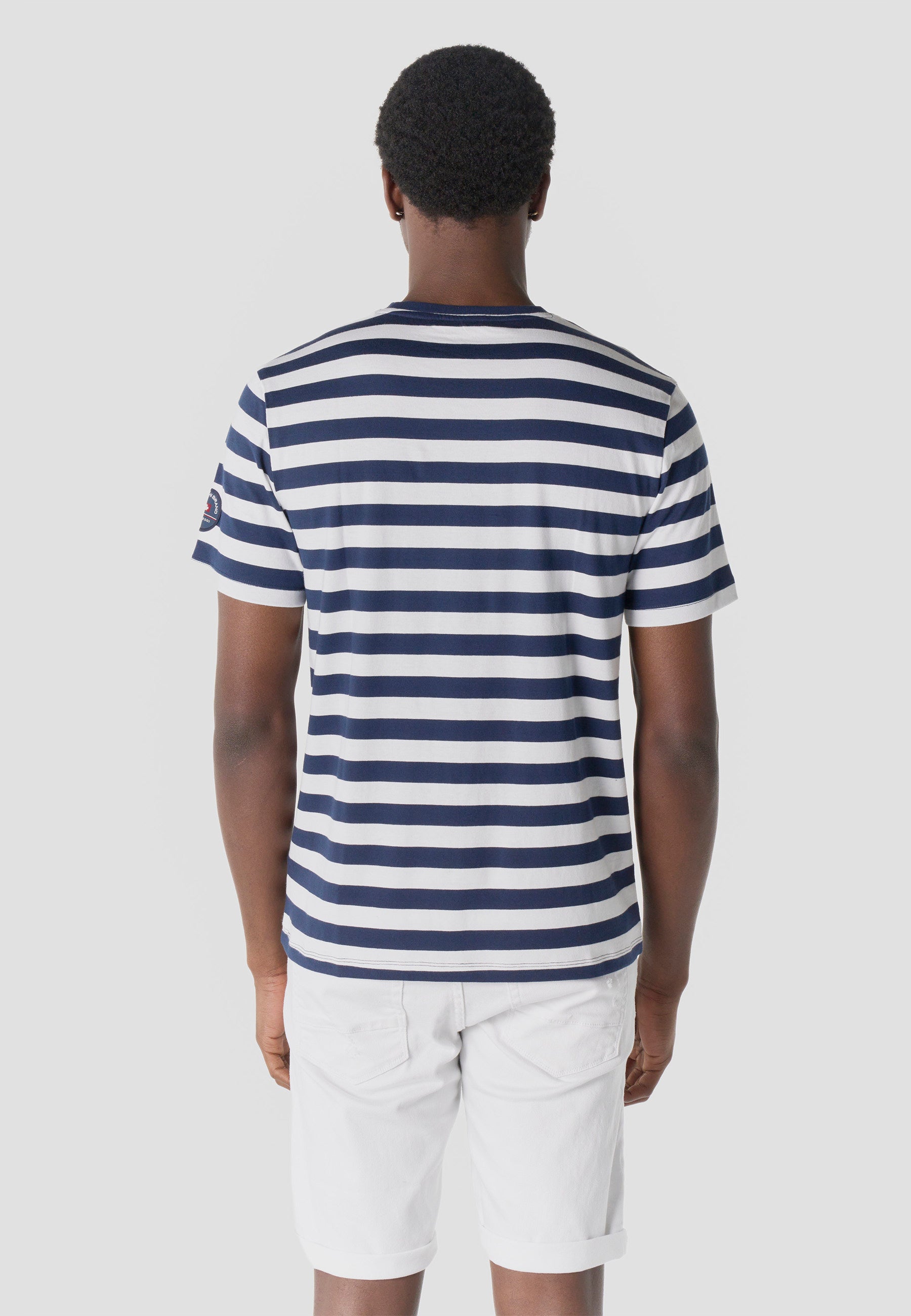 Camiseta Hombre Manga Corta Rayas Náuticas Algodón – Koroshi 2611MC35