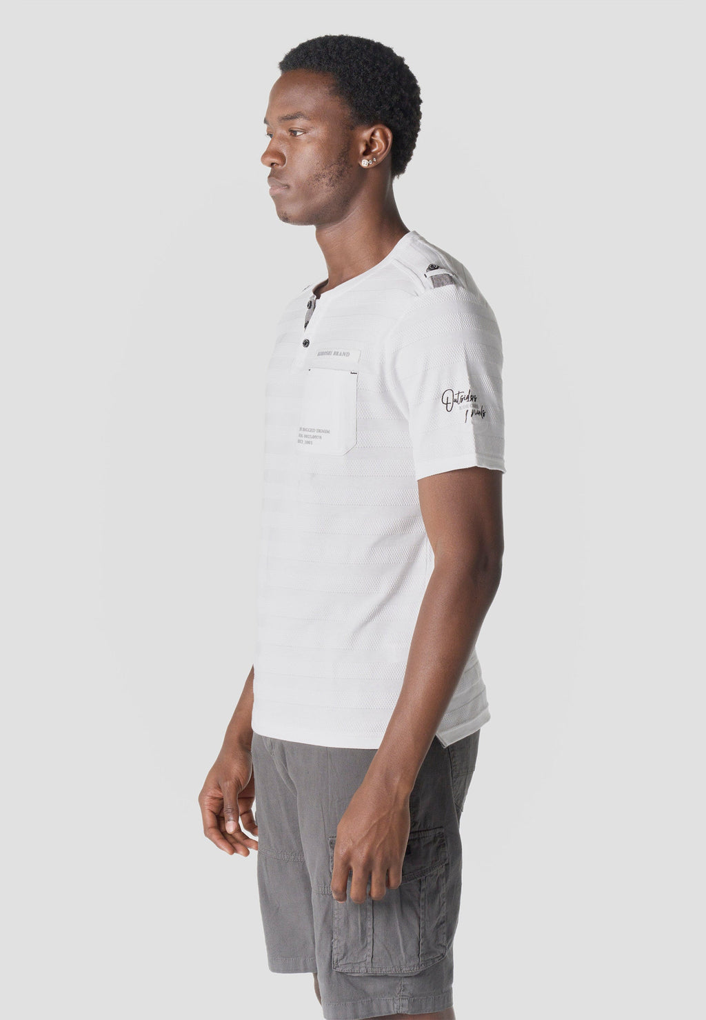 Camiseta Hombre Manga Corta Henley Texturizada Bolsillo – Koroshi 2611MC36