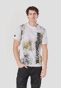 Camiseta Hombre Manga Corta Estampado Spray All-Over Blanca – Koroshi