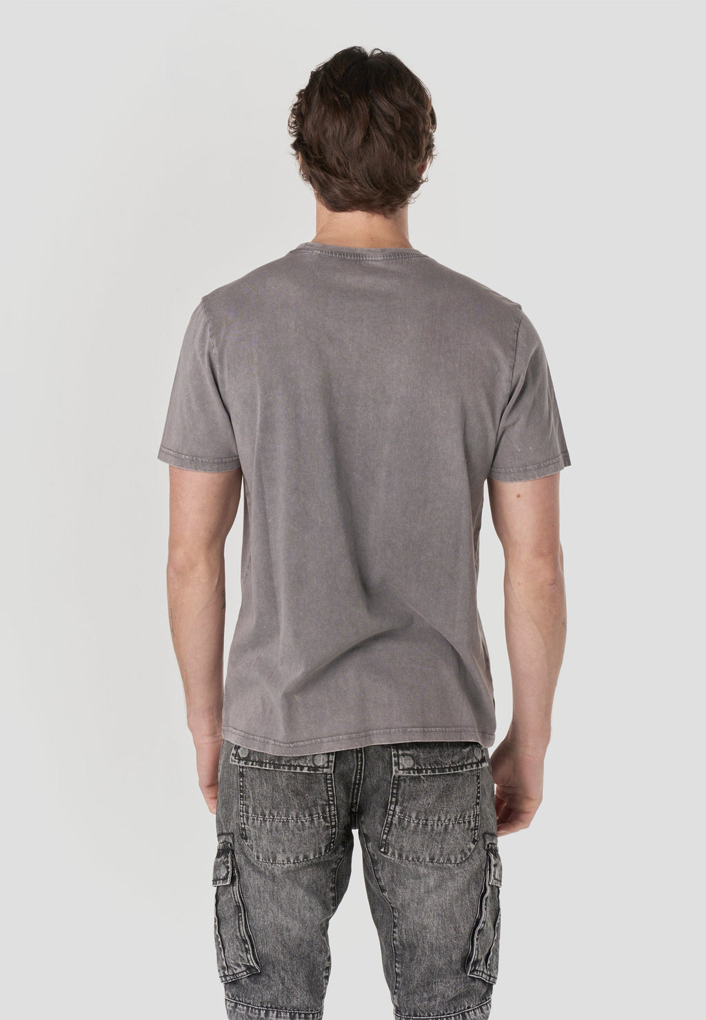 Camiseta Hombre Manga Corta Lavada Print Rider Gris – Koroshi