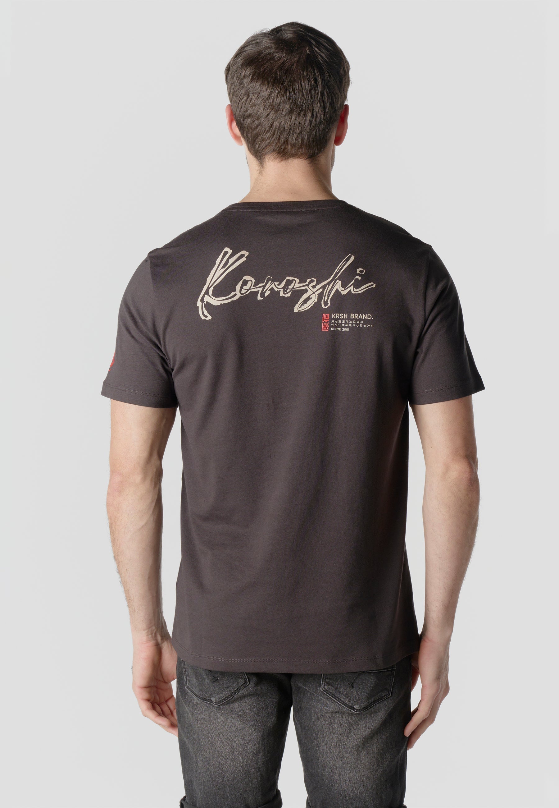 Camiseta Hombre Manga Corta Estampado Tokio Antracita – Koroshi