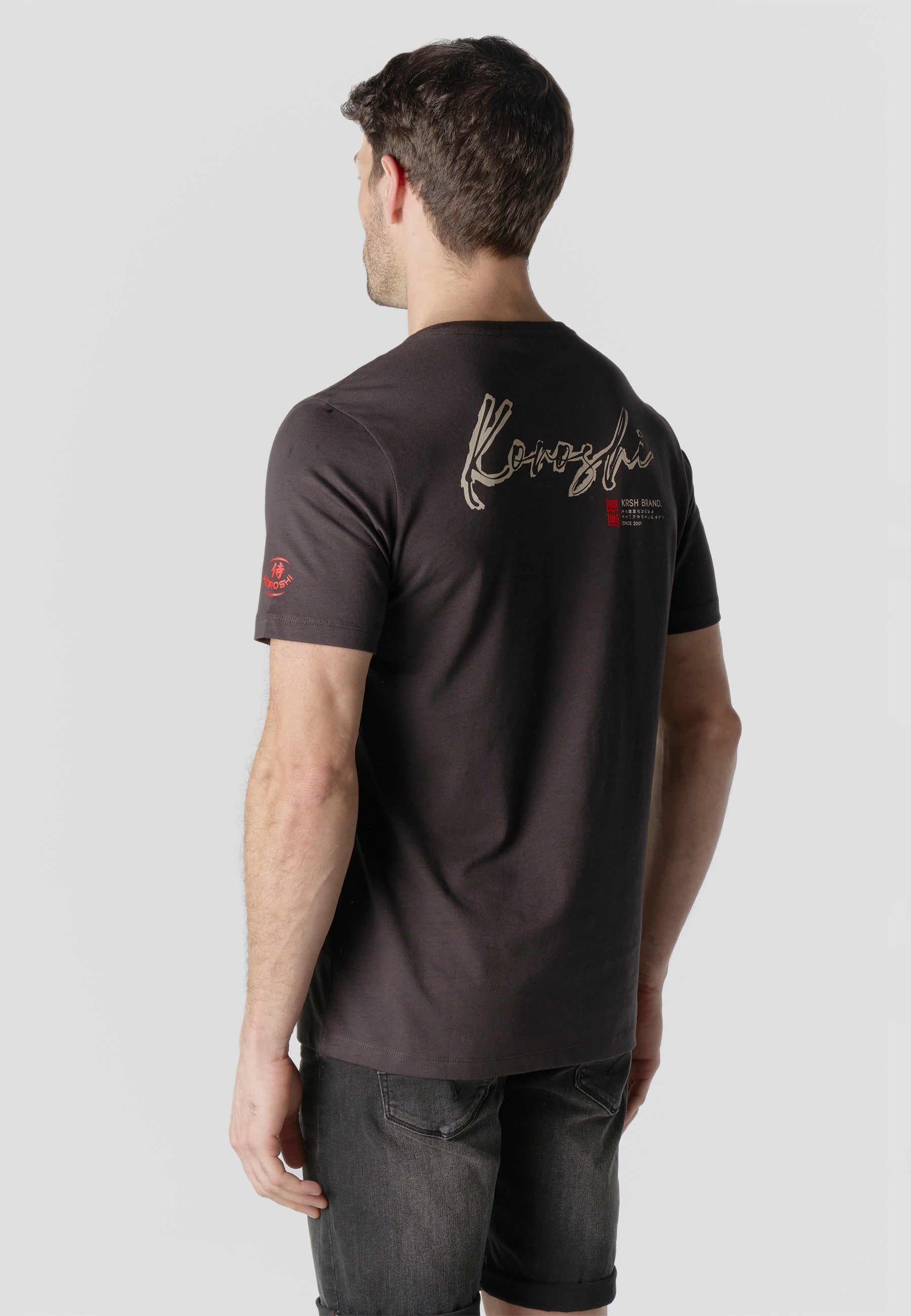 Camiseta Hombre Manga Corta Estampado Tokio Antracita – Koroshi