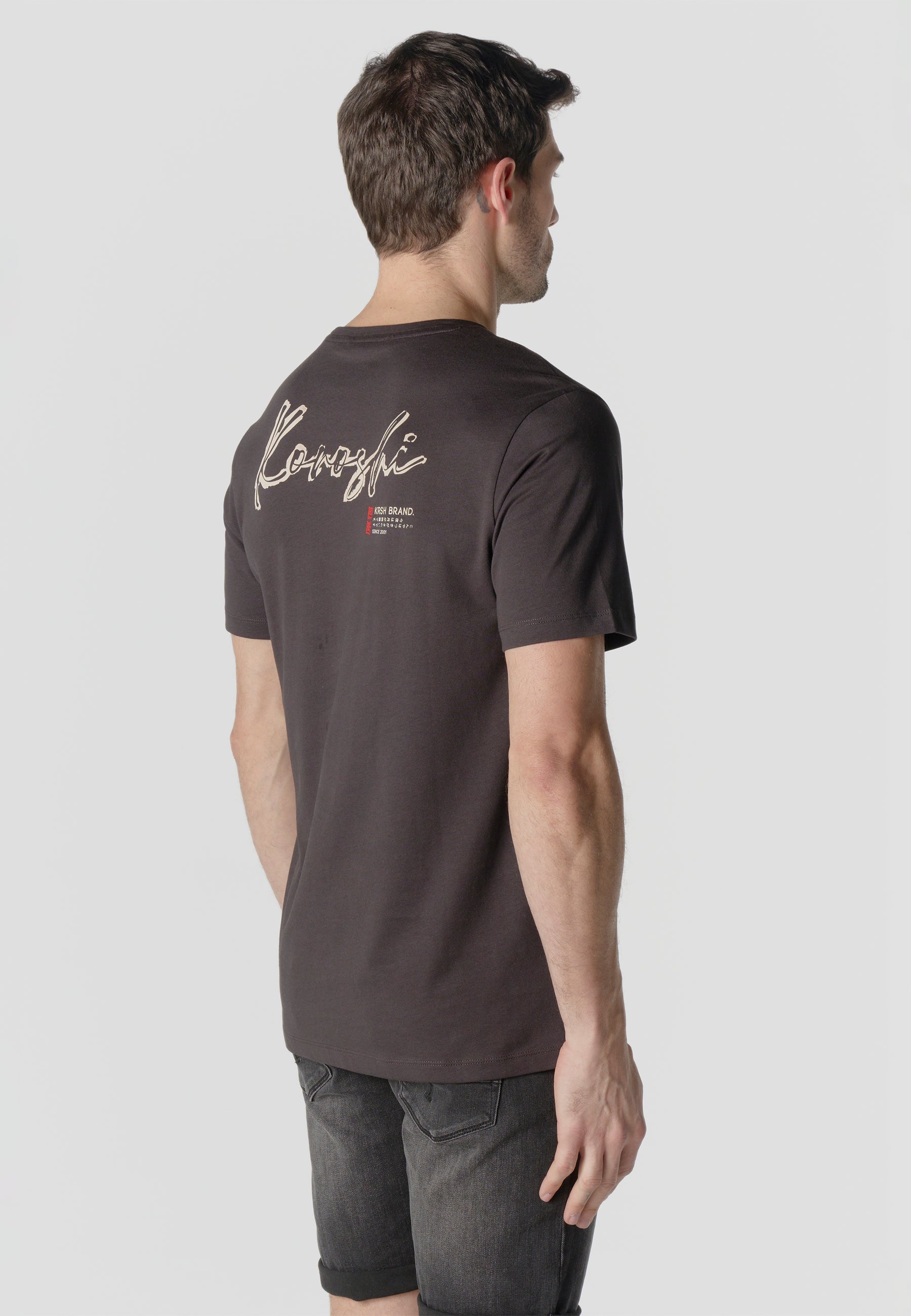 Camiseta Hombre Manga Corta Estampado Tokio Antracita – Koroshi