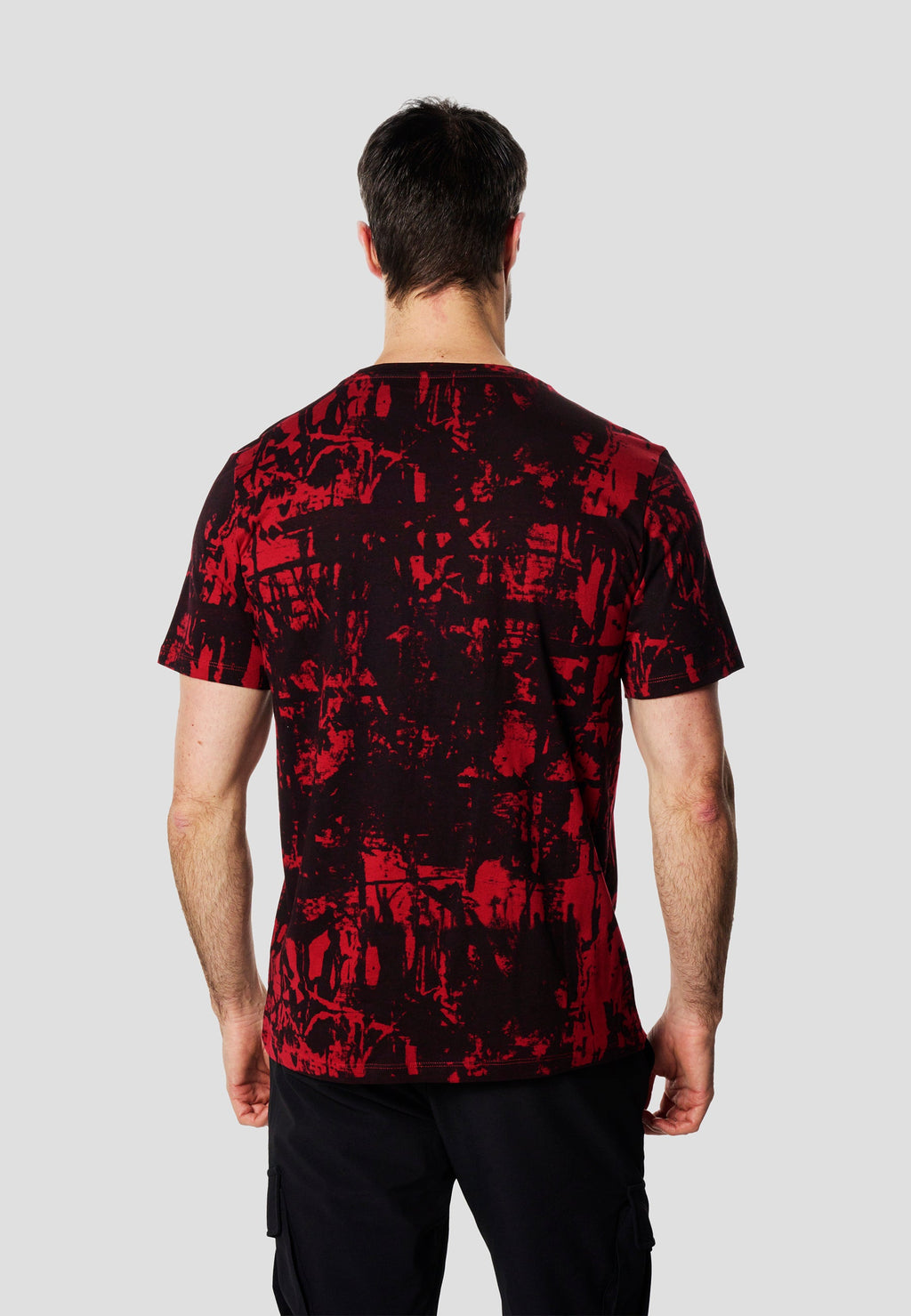 Camiseta Hombre Manga Corta Estampado All Over Roja – Koroshi