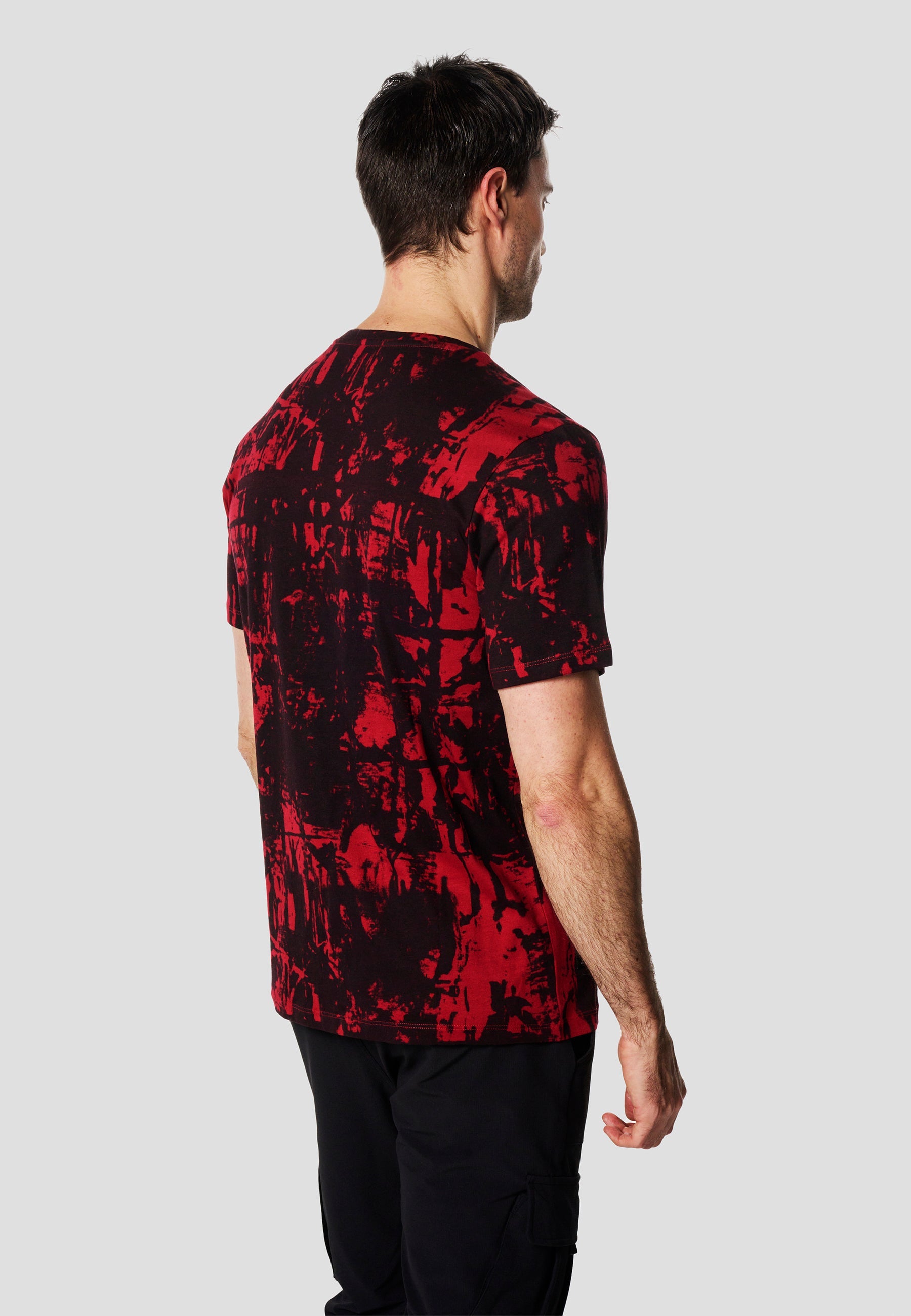 Camiseta Hombre Manga Corta Estampado All Over Roja – Koroshi