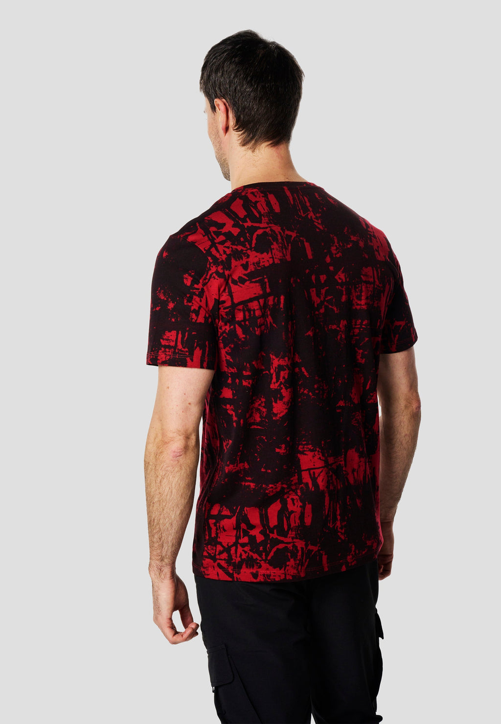 Camiseta Hombre Manga Corta Estampado All Over Roja – Koroshi