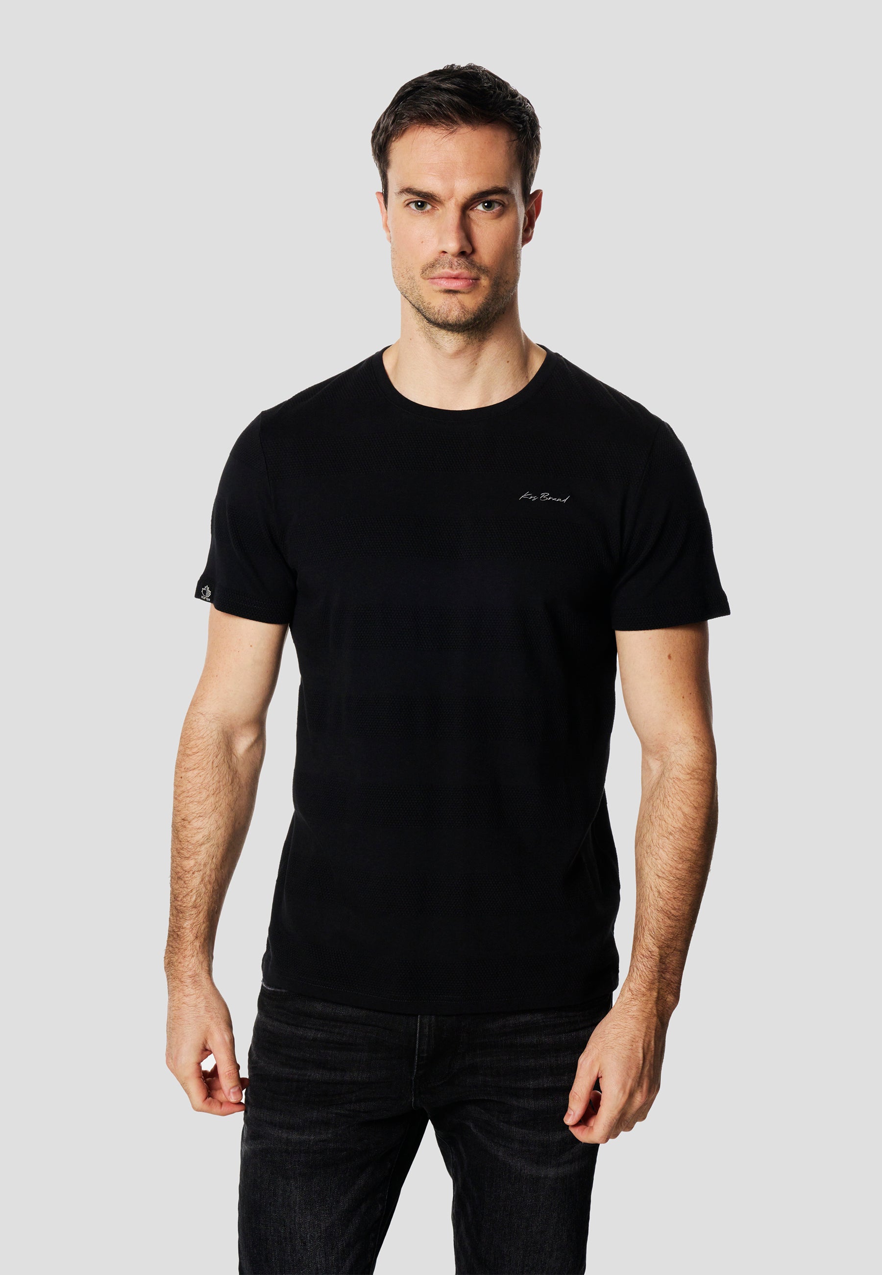 Camiseta Hombre Manga Corta Texturizada Cuello Redondo Algodón – Koroshi 2611MC61