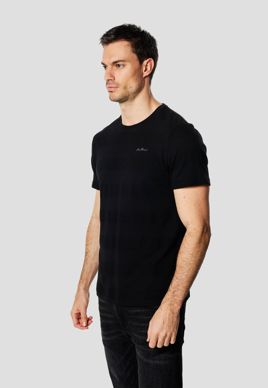Camiseta Hombre Manga Corta Texturizada Cuello Redondo Algodón – Koroshi 2611MC61