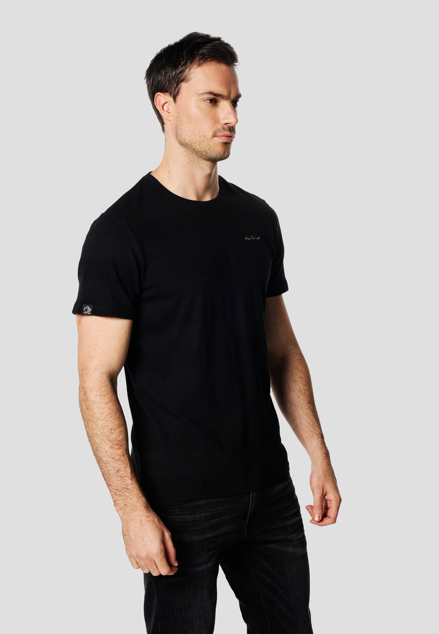 Camiseta Hombre Manga Corta Texturizada Cuello Redondo Algodón – Koroshi 2611MC61